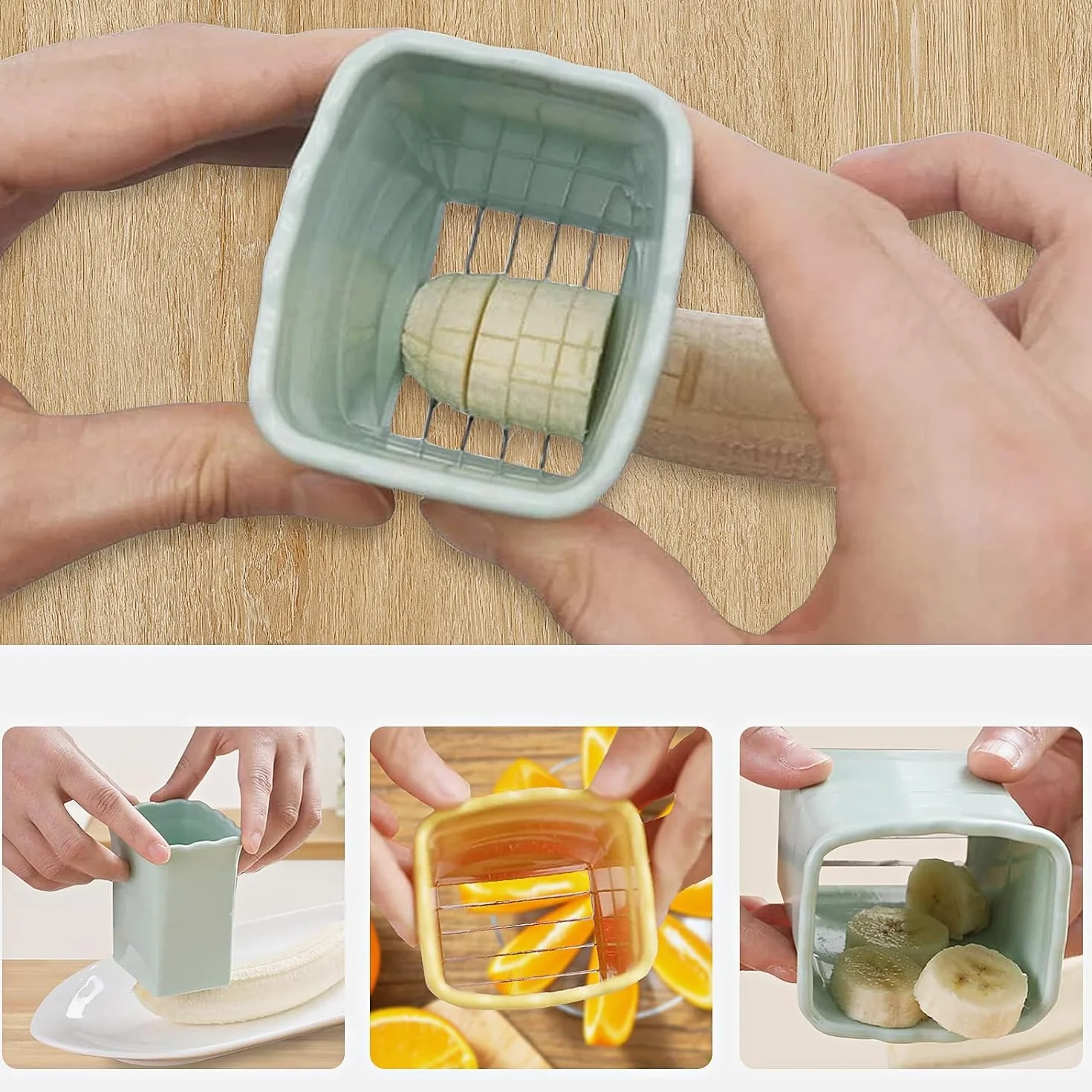 Trancheuse de Tasse en Acier Inoxydable Multifonctionnelle 3pcs avec Brosse de Nettoyage