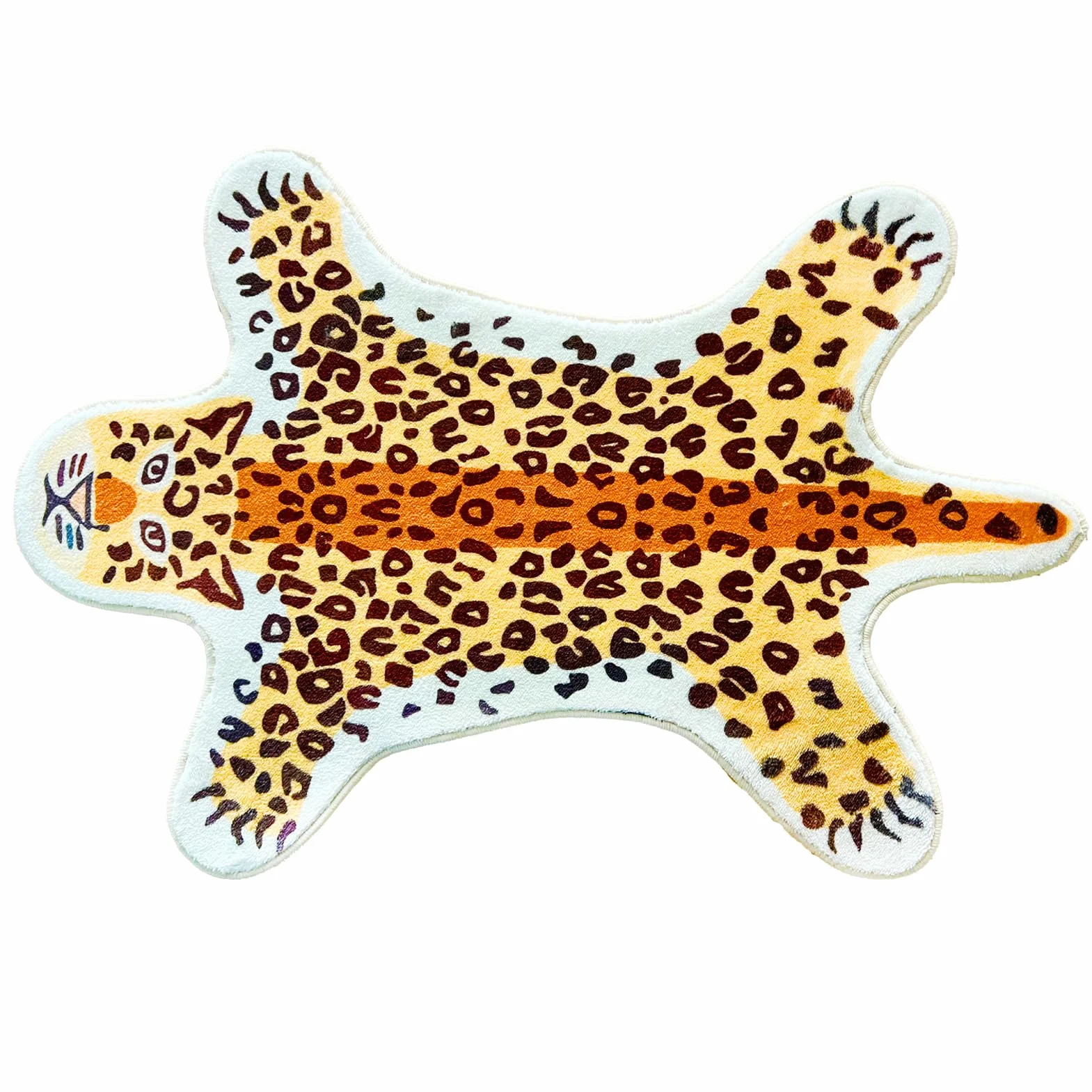 Tapis de Salle de Bain Tigre Antidérapant Lavable Doux