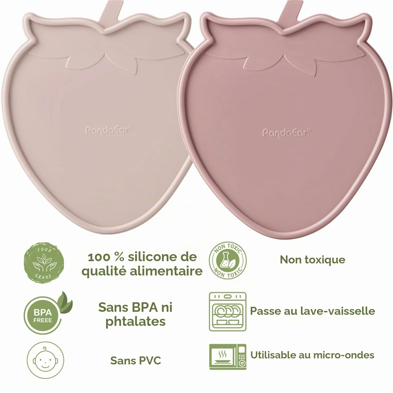PandaEar Lot de 2 Moules à Sucettes pour Lait Maternel, Plateau de Congélation en Silicone 13 x 15 ml