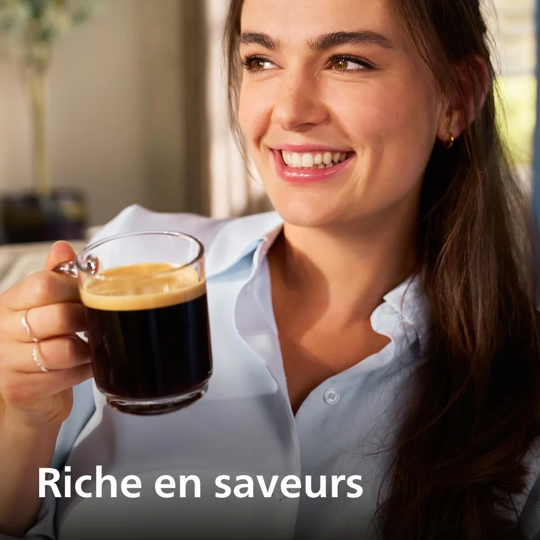 PHILIPS Expresso broyeur Série 5400 EP5447/90 Machine à café grain Noir Chrome 12 spécialités LatteGo