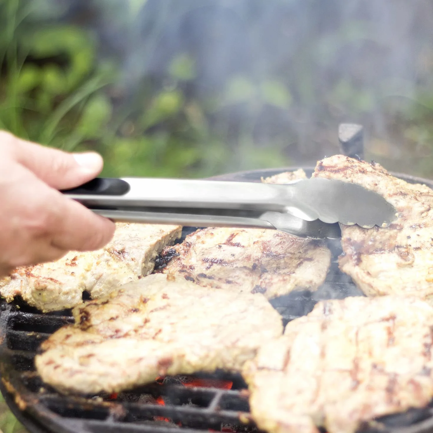 Pinces à griller en acier inoxydable avec silicone universelles