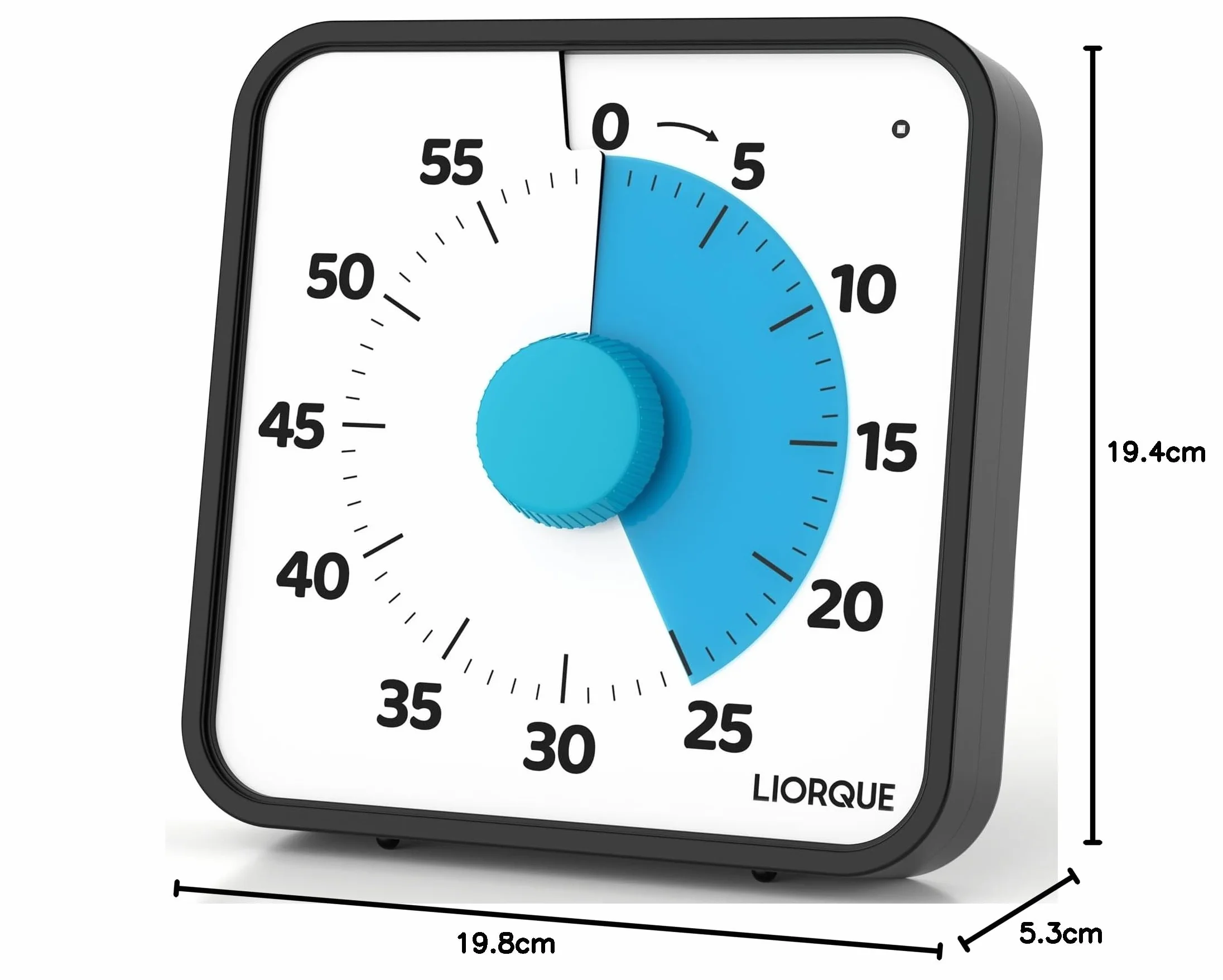 LIORQUE 19cm Grand Minuteur Visuel Timer Classe Aimanté Silencieux 3 Modes Alarme Sonnerie Lumière Vibration