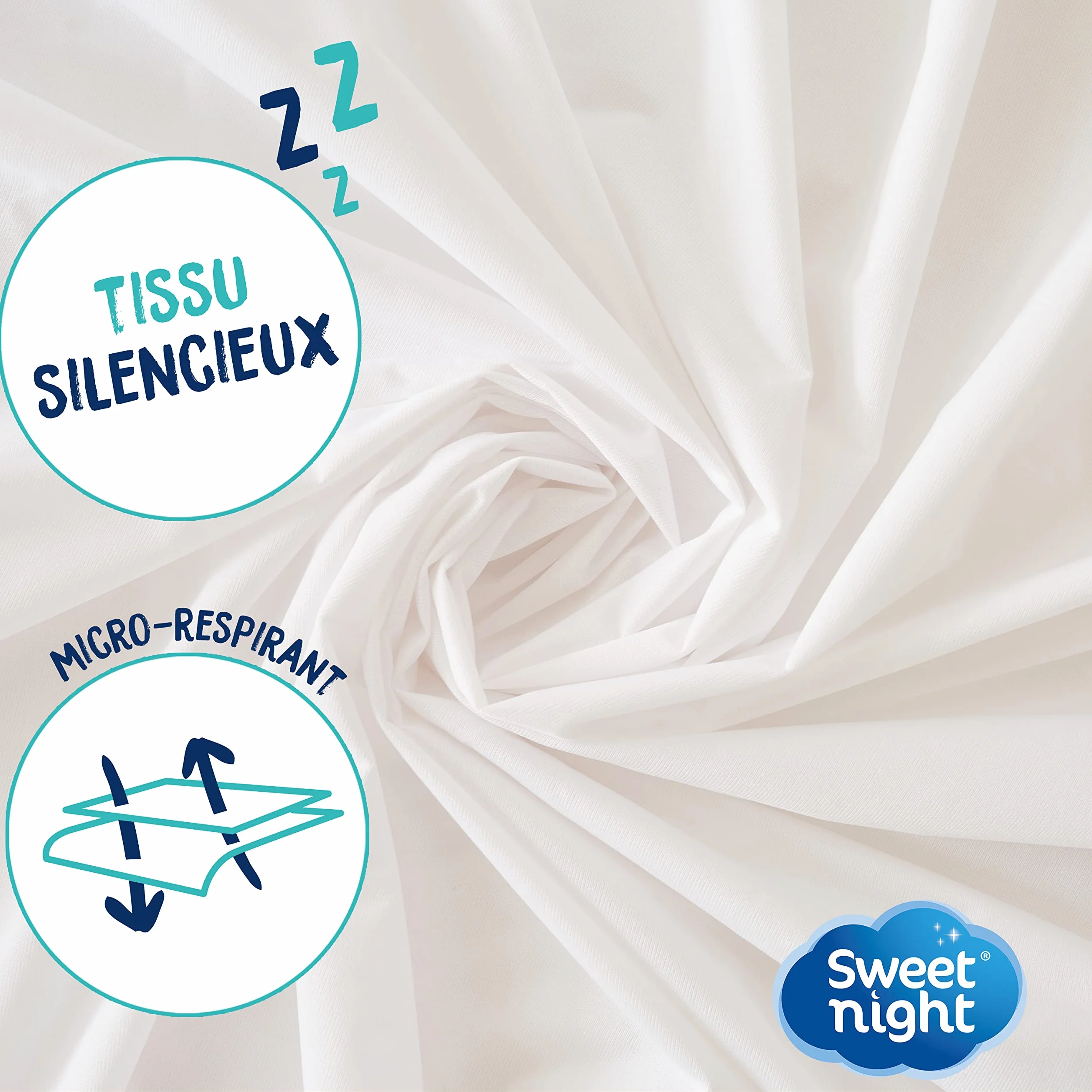 Protège-Matelas Imperméable 140x190 cm Lavable Oeko-Tex Alèse Drap-Housse Bonnet 27 cm SWEET NIGHT