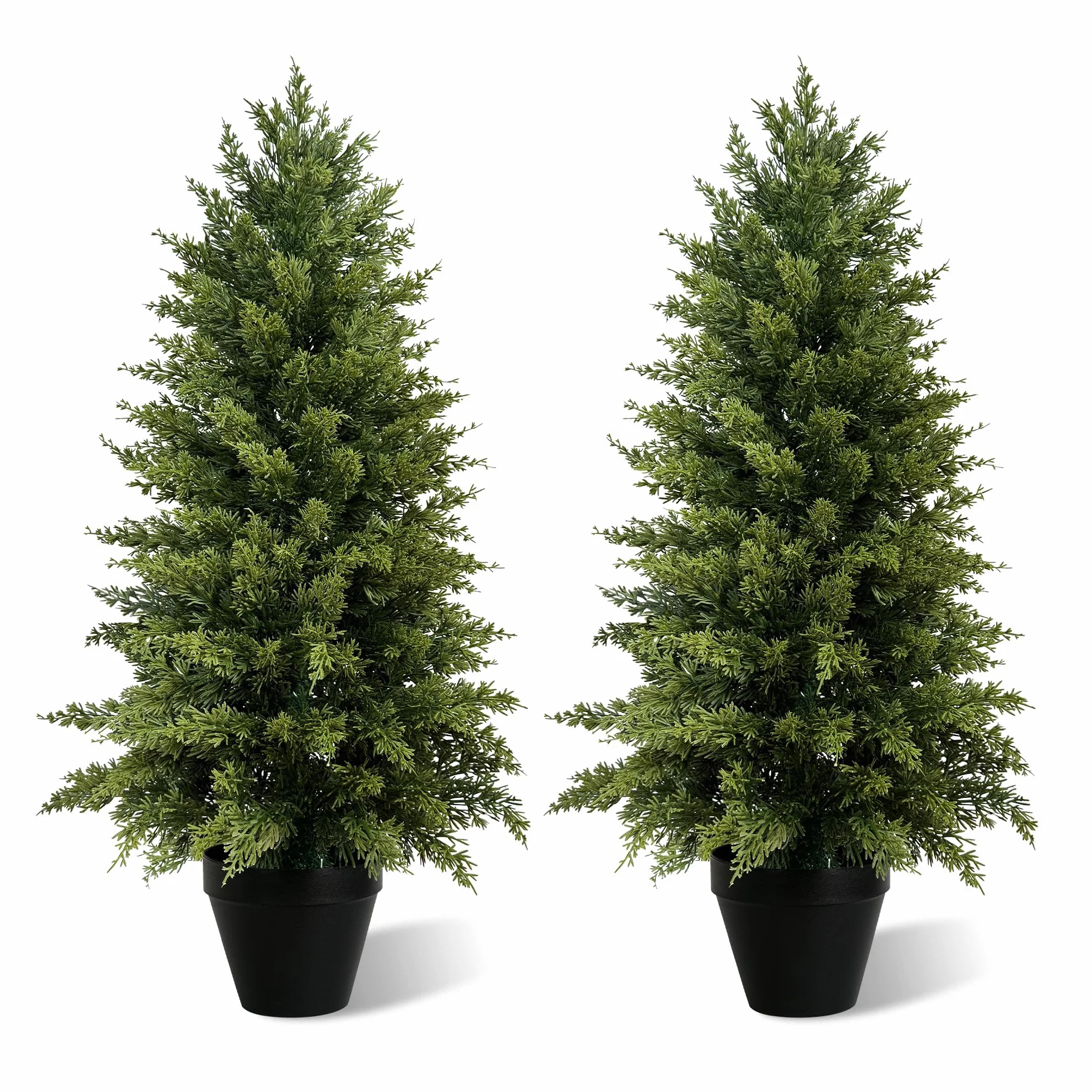 Vitalismo Plante Artificielle Exterieur 90cm Arbre Topiaire en Pot Faux Cyprès