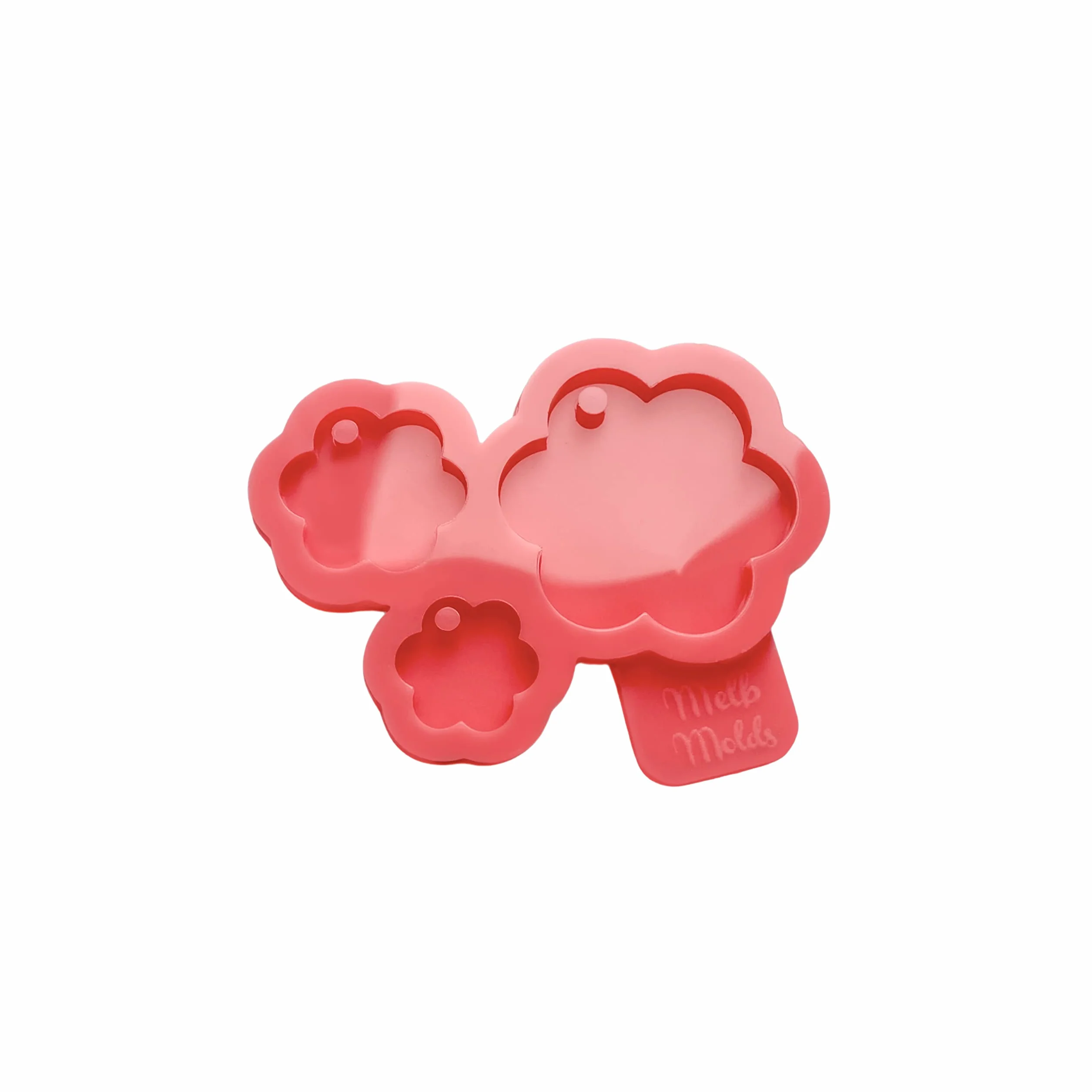 Moule en silicone pour résine époxy Fleur à 6 pétales 3 tailles porte-clés floraux bijoux DIY