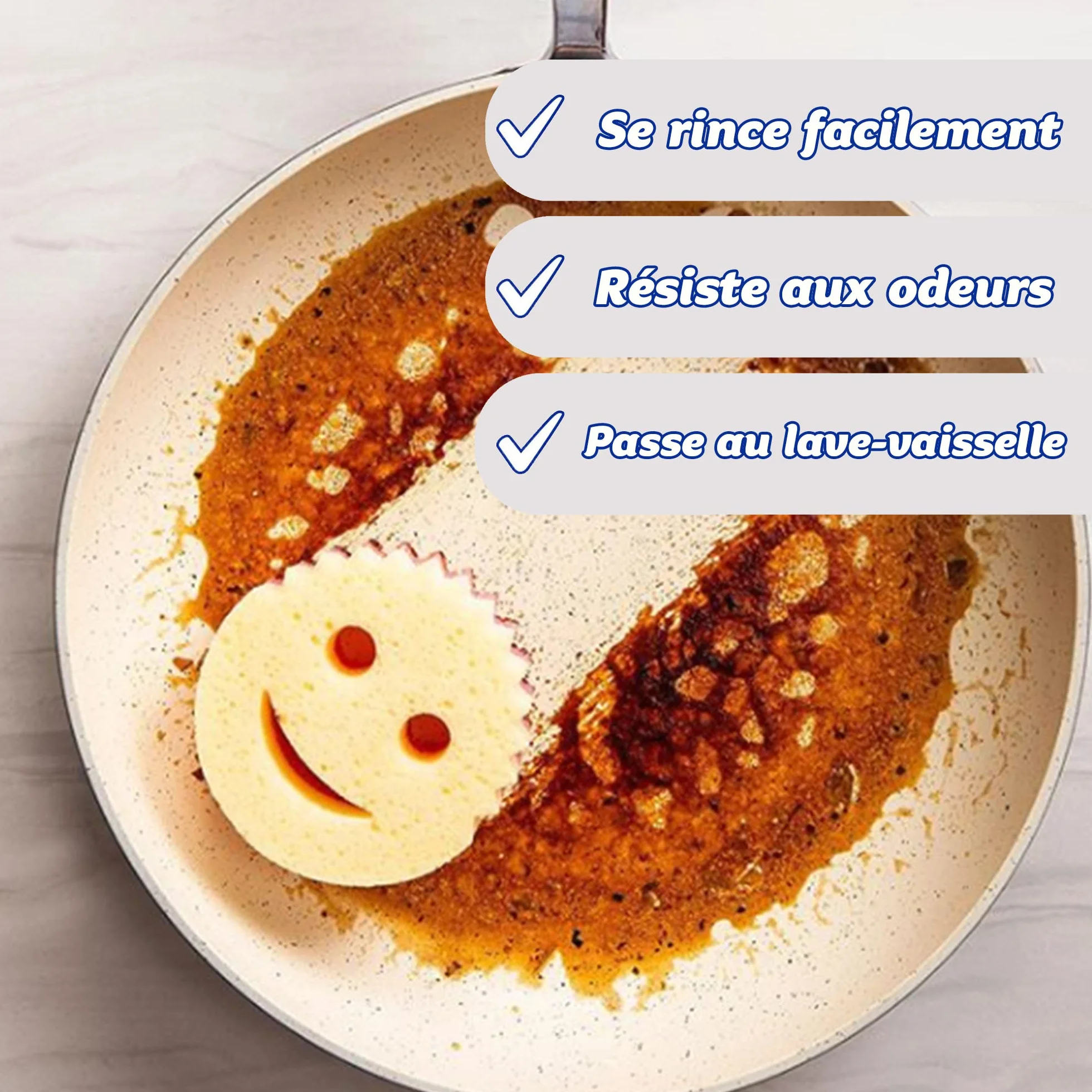 Scrub Daddy Scrub Mommy Eponge Vaisselle Reutilisable Lavable Cuisine Salle de Bain Flextexture Lot de 3