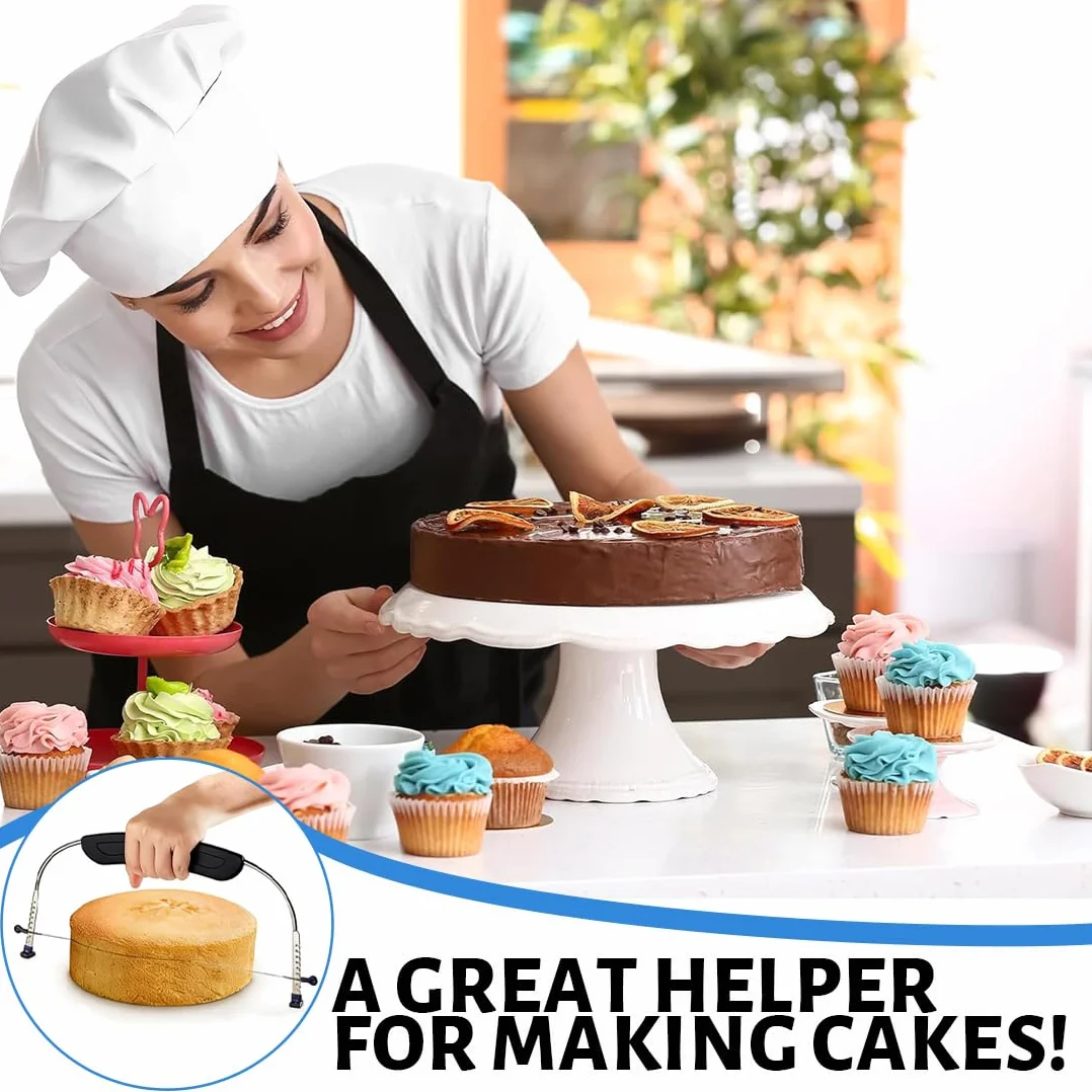Couteau à Gâteau en Acier Inoxydable Réglable en Hauteur, Coupe Gâteau Patisserie