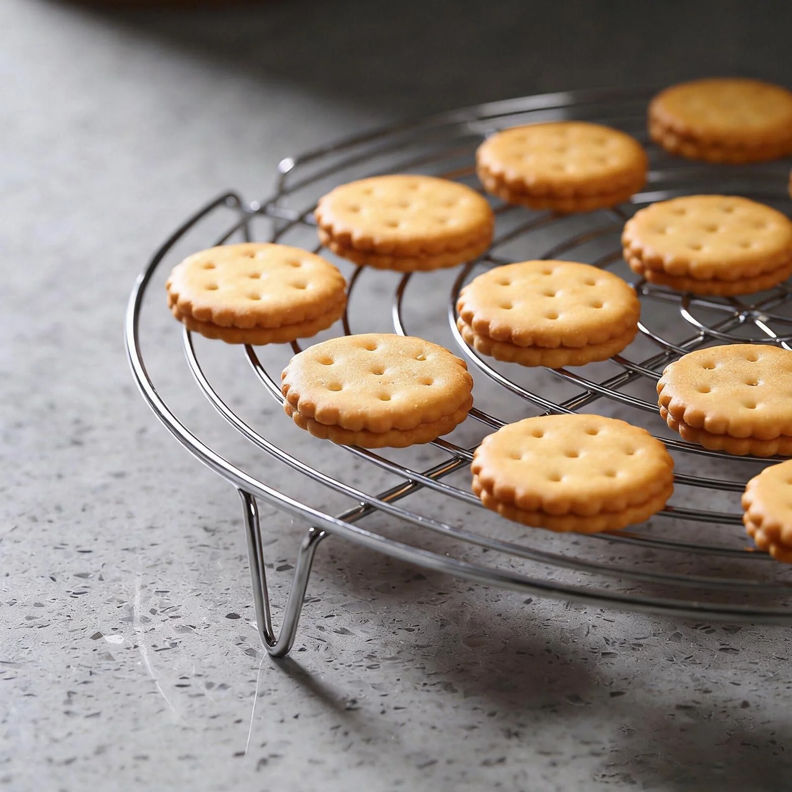 Grille de Refroidissement Ronde 2 Pièces pour Gâteau Argent