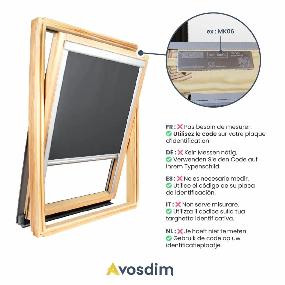 Velux Compatible 102 Gris Anthracite Store Occultant