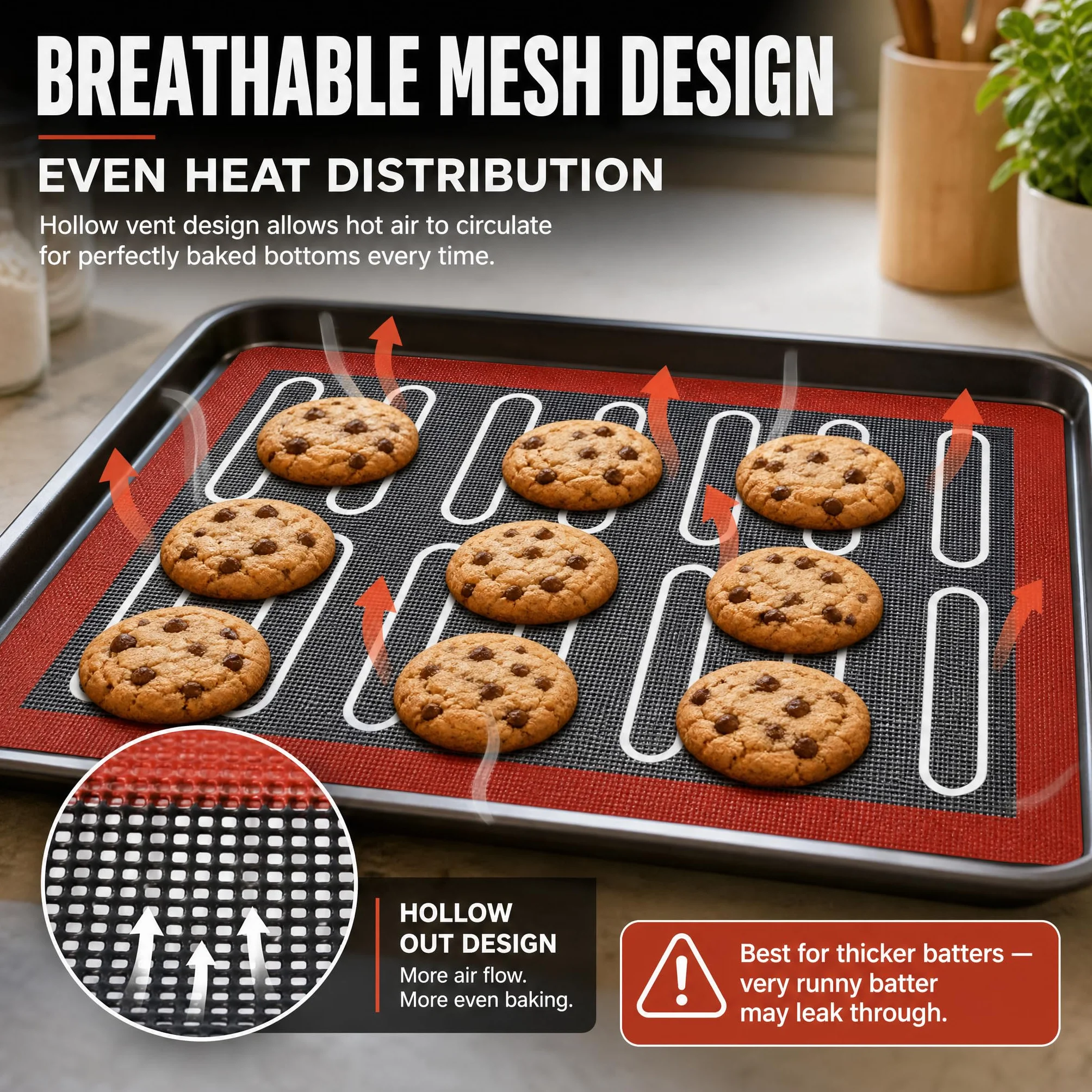 Tapis de Cuisson Silicone 40 x 30 cm Antiadhésif Alimentaire -40 °C à 230 °C