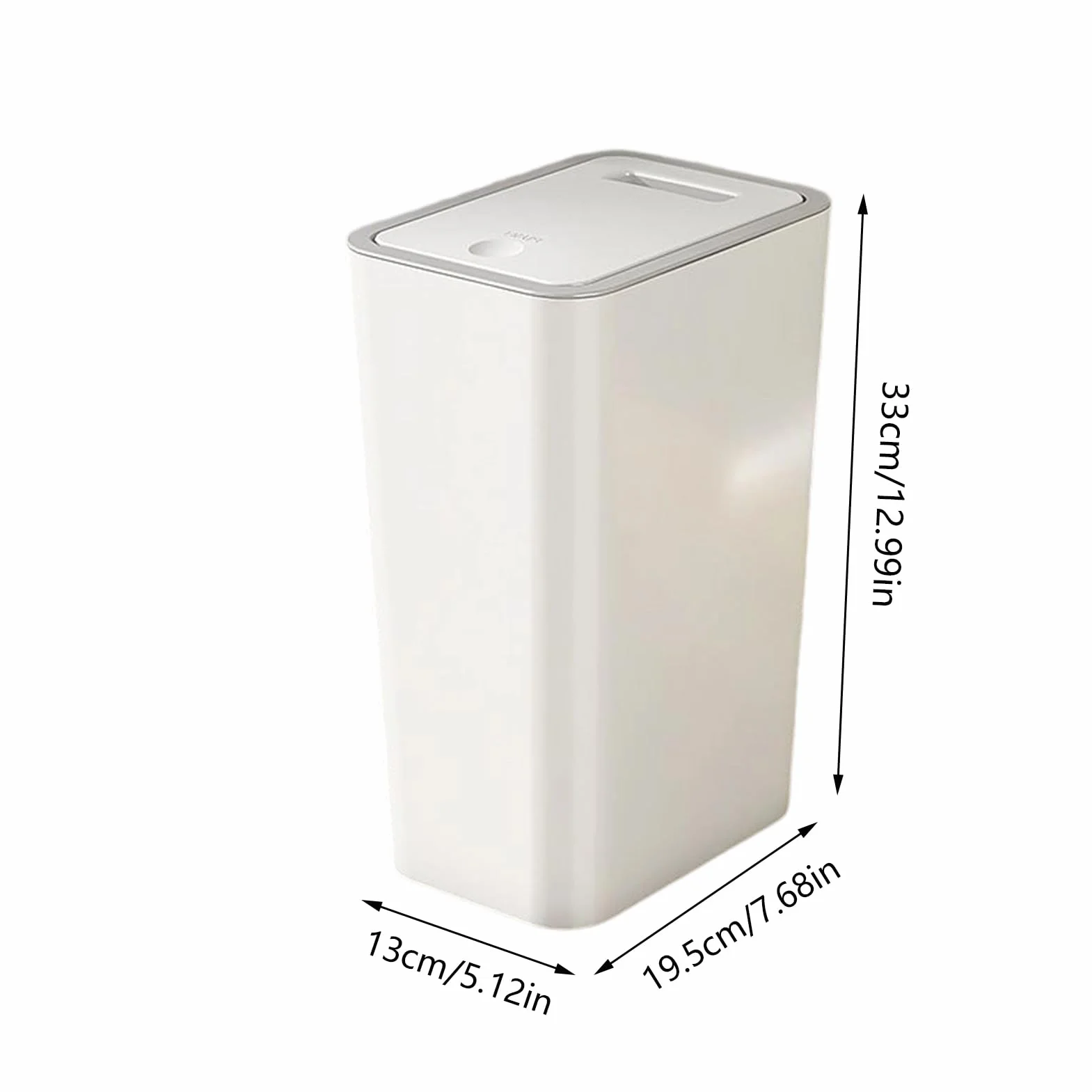 Poubelle avec couvercle 10 L - Poubelle compacte pour salle de bain, chambre