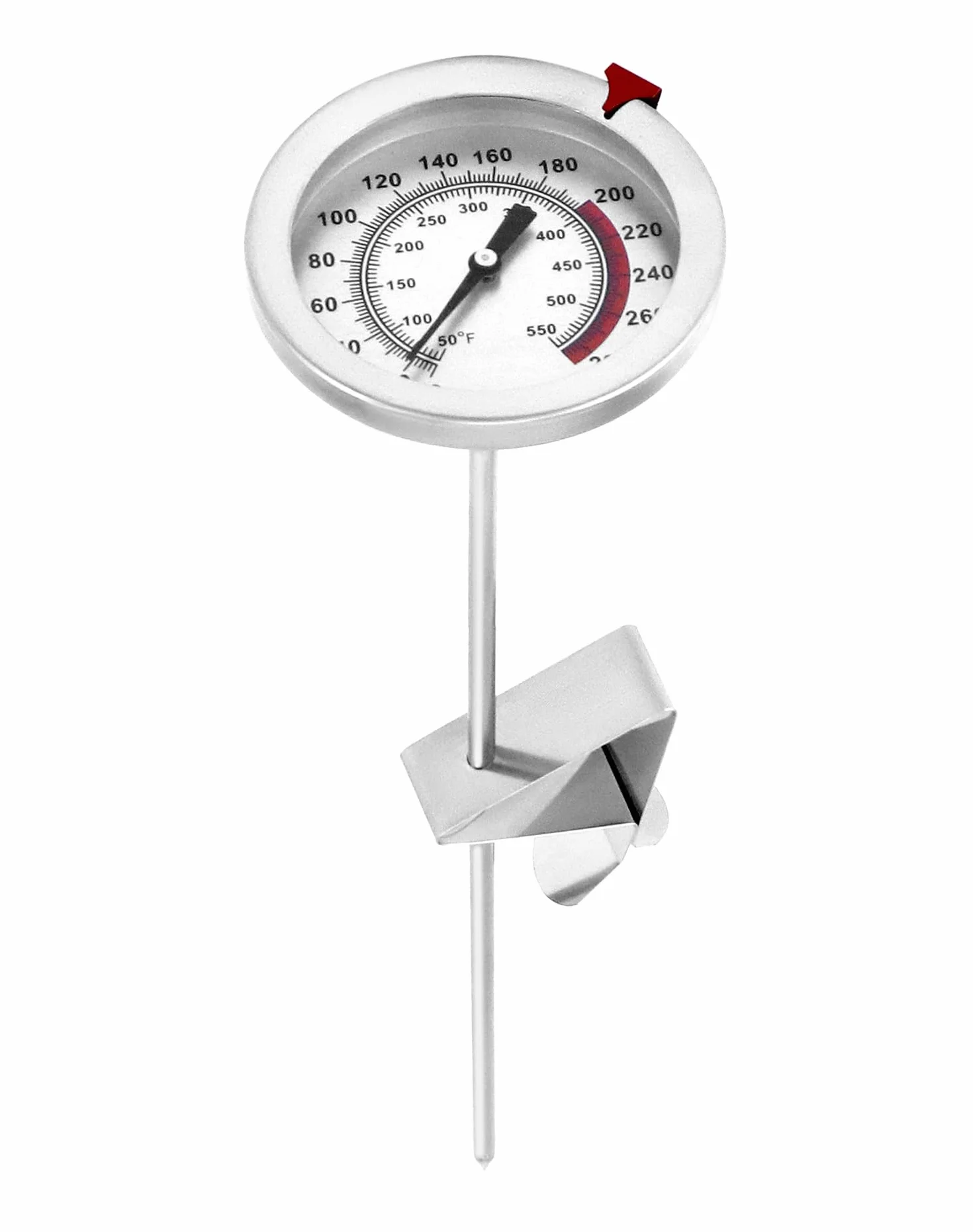 QWORK Thermomètre à friture acier inoxydable 304 290°C/550°F sonde 23 cm
