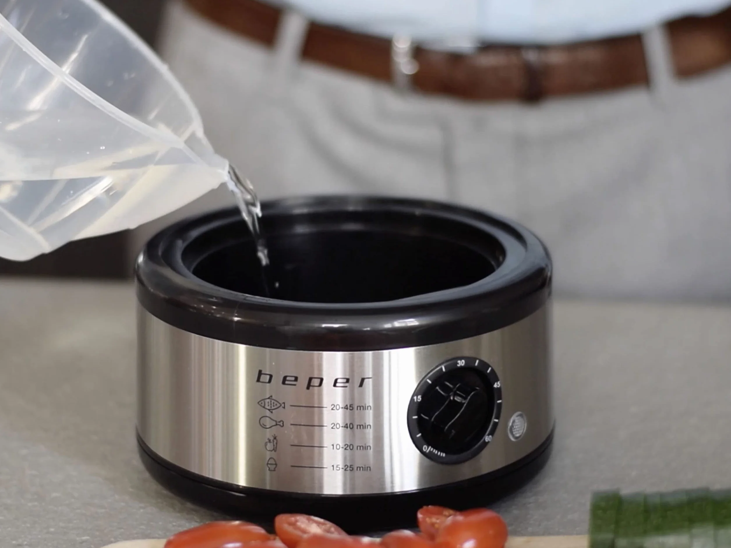 BEPER BC.261 Cuiseur Vapeur 5 Litres avec Minuteur Électrique Sans BPA