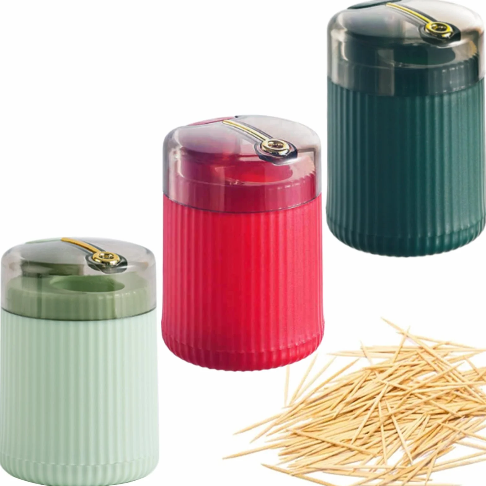 Distributeur Automatique de Cure-Dents Pop-Up Lot de 3 Multicolore