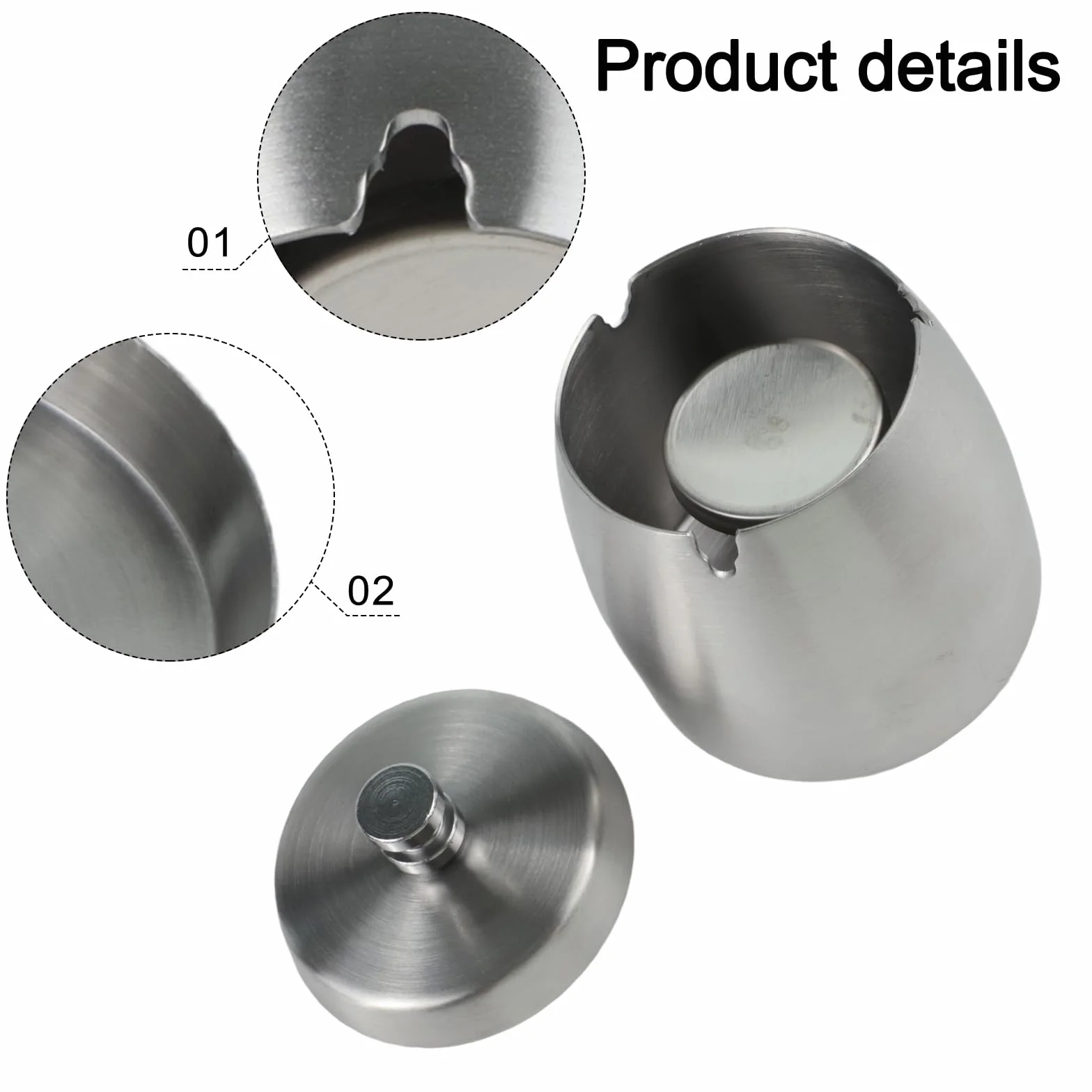 Collecteur de suie acier inoxydable 9 x 8 cm anti-odeurs coupe-vent récupérateur cendres