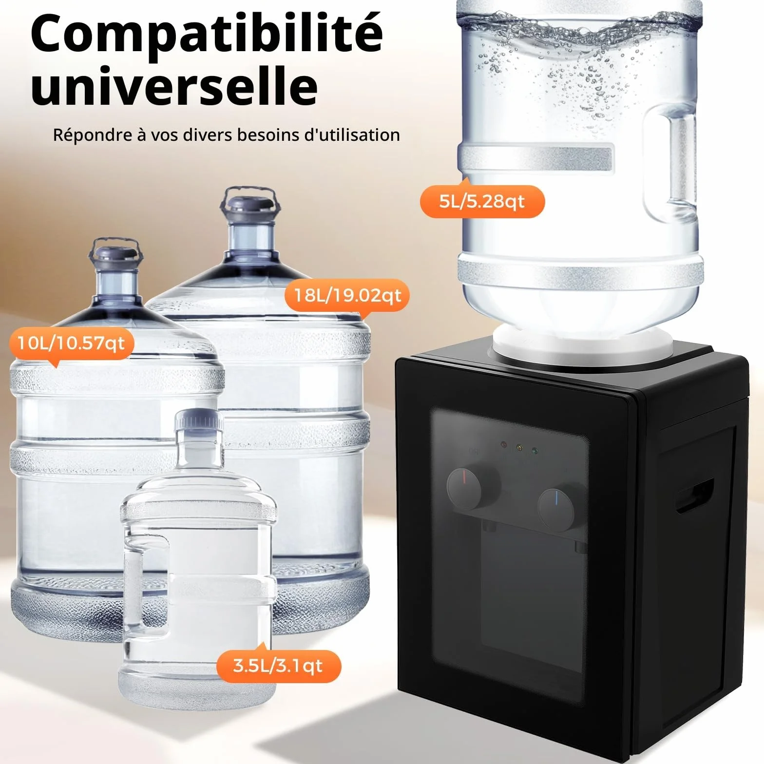 Fontaine à Eau Chaude et Froide Distributeur Eau électrique 550 W 3,5 l 10 l 18 l pour Bureau