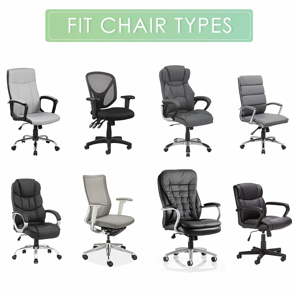 Housse pour chaise de bureau élastique amovible extensible Bleu 2 pièces