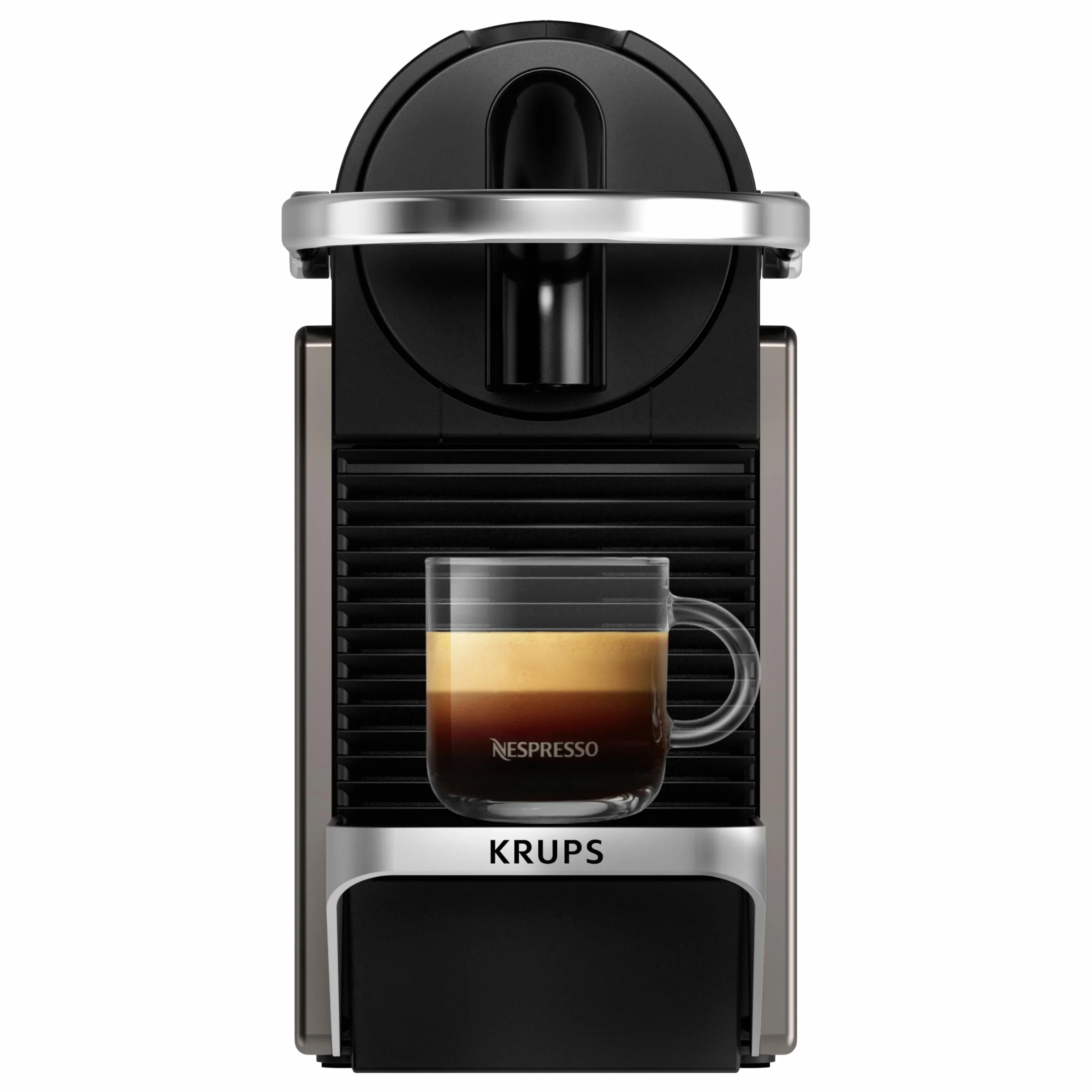 Krups Nespresso Pixie Machine à Café Titane 19 Bars Design Compact Expresso Lungo