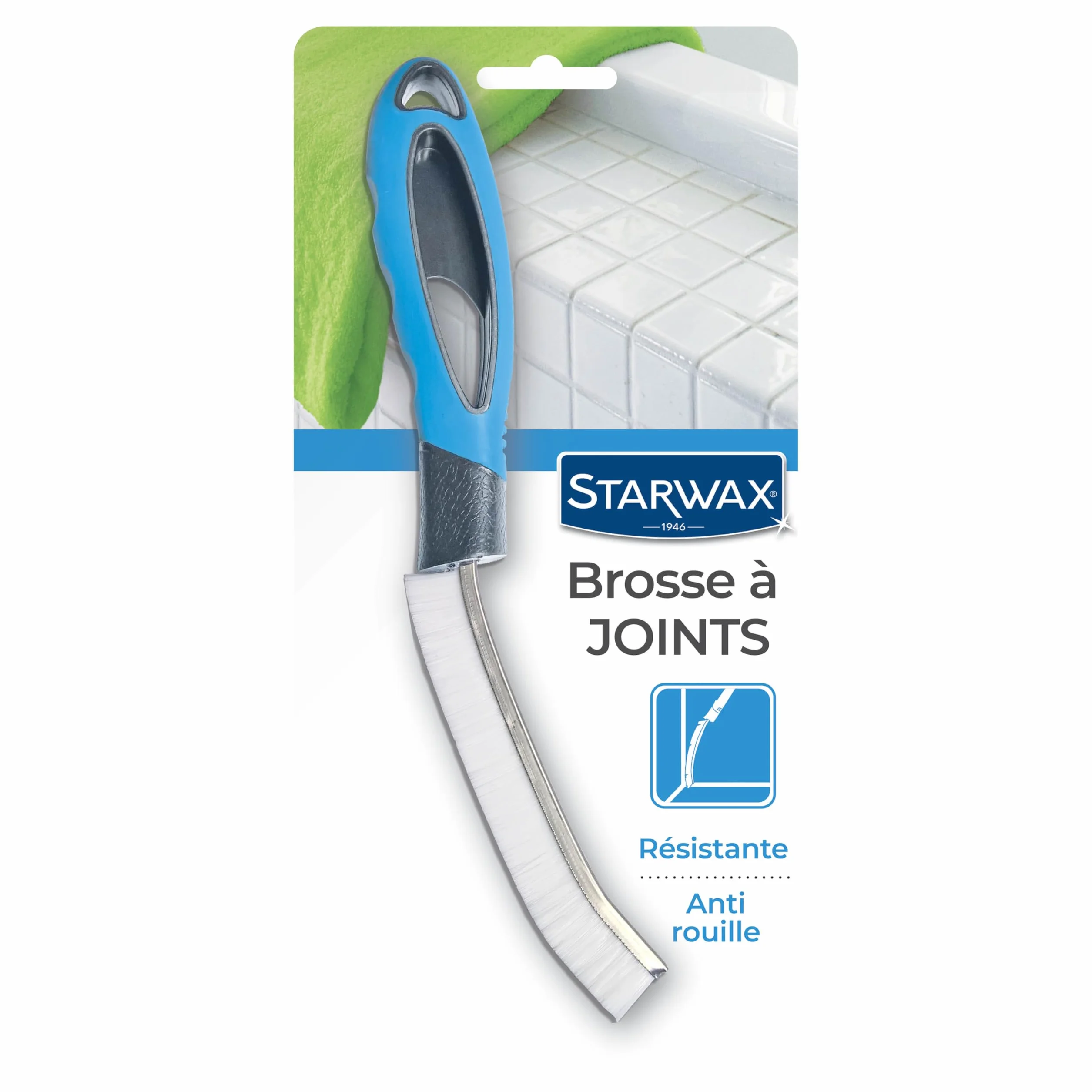 STARWAX Brosse à Joints Anti-Rouille Poignée Ergonomique Tête étroite