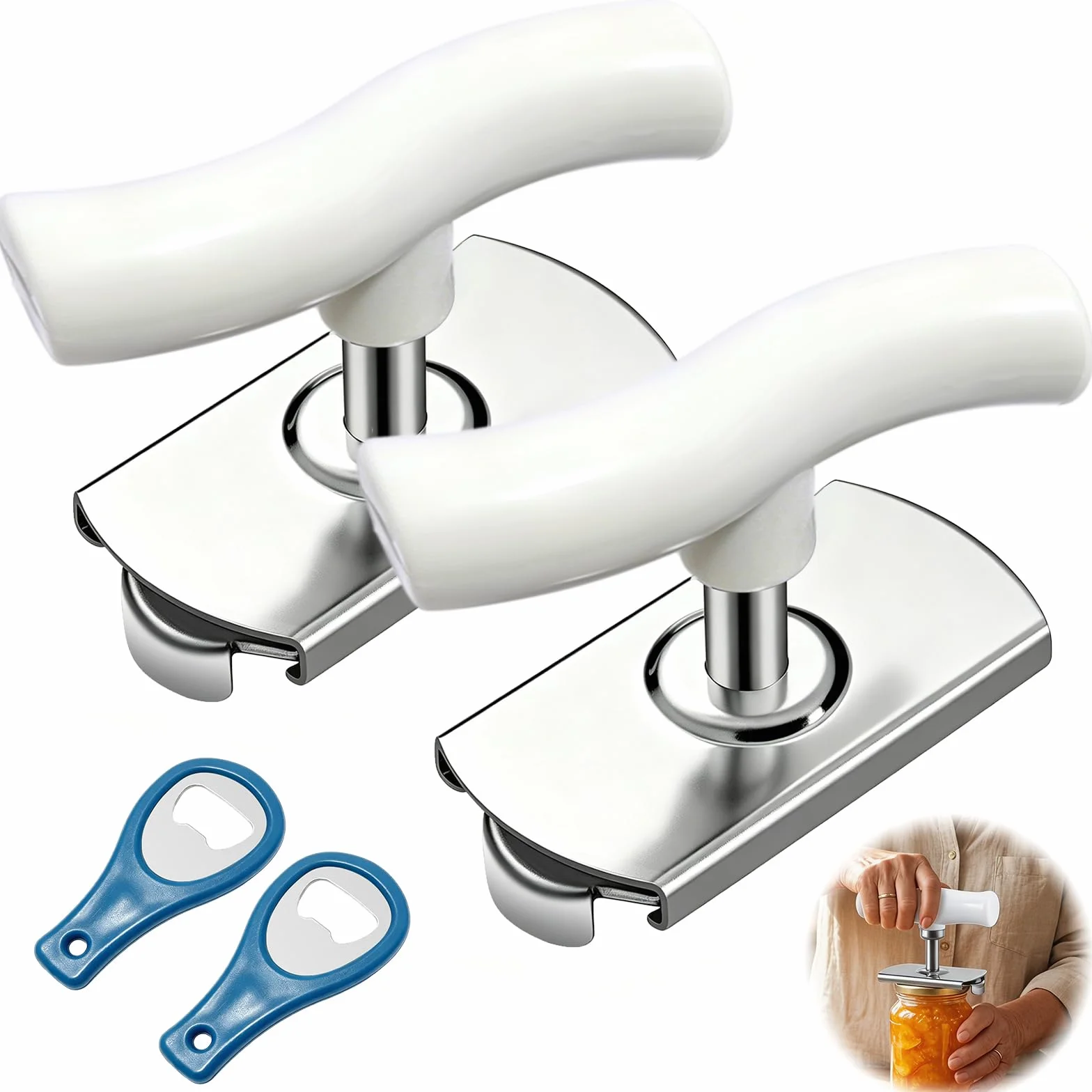 Ouvre Bocal Manuel, Ouvre Boite de Bocal et Ouvre Bouteille, Outil de Cuisine Polyvalent pour Bocaux et Pots