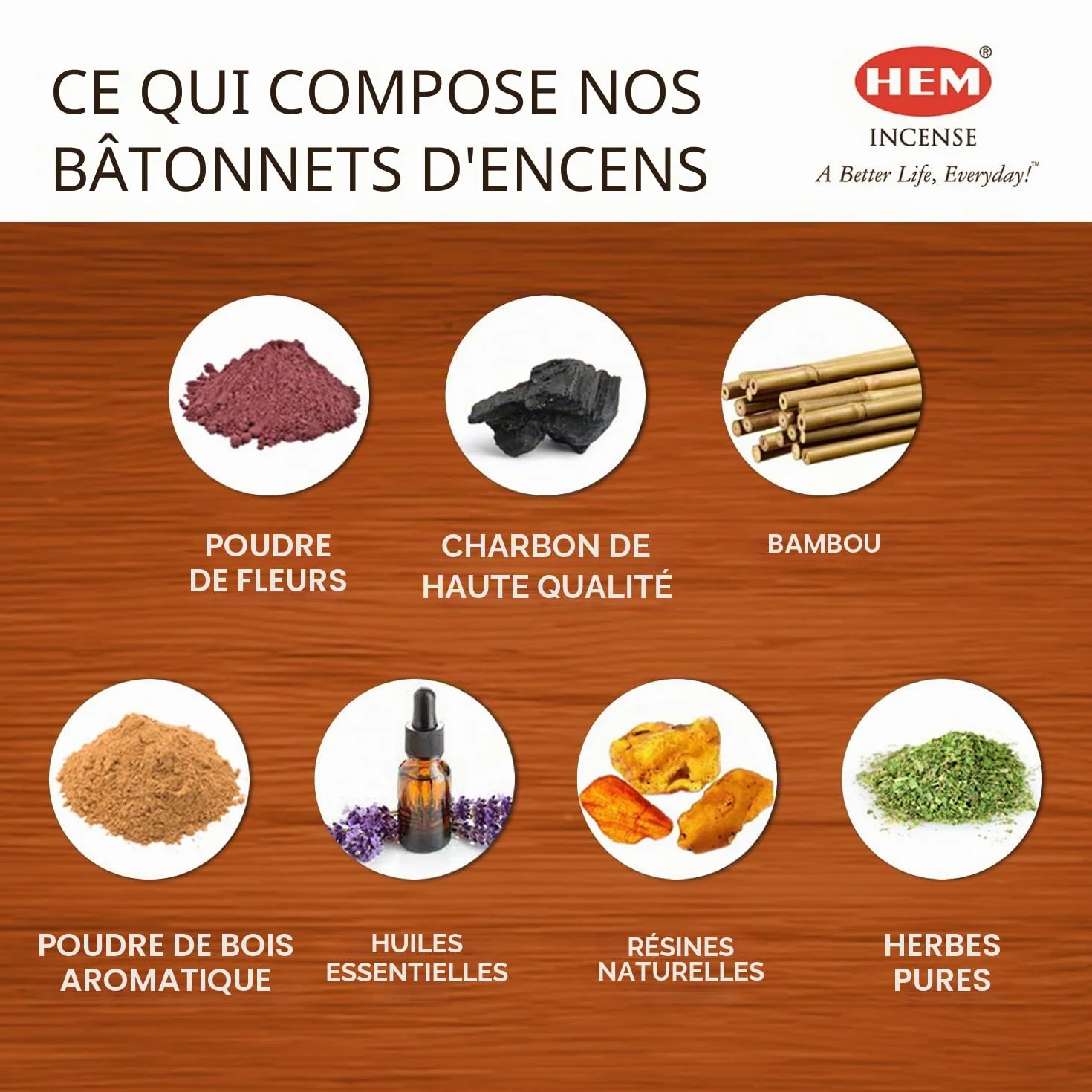Hem Encens Palo Santo Bâtonnets Lot de 6