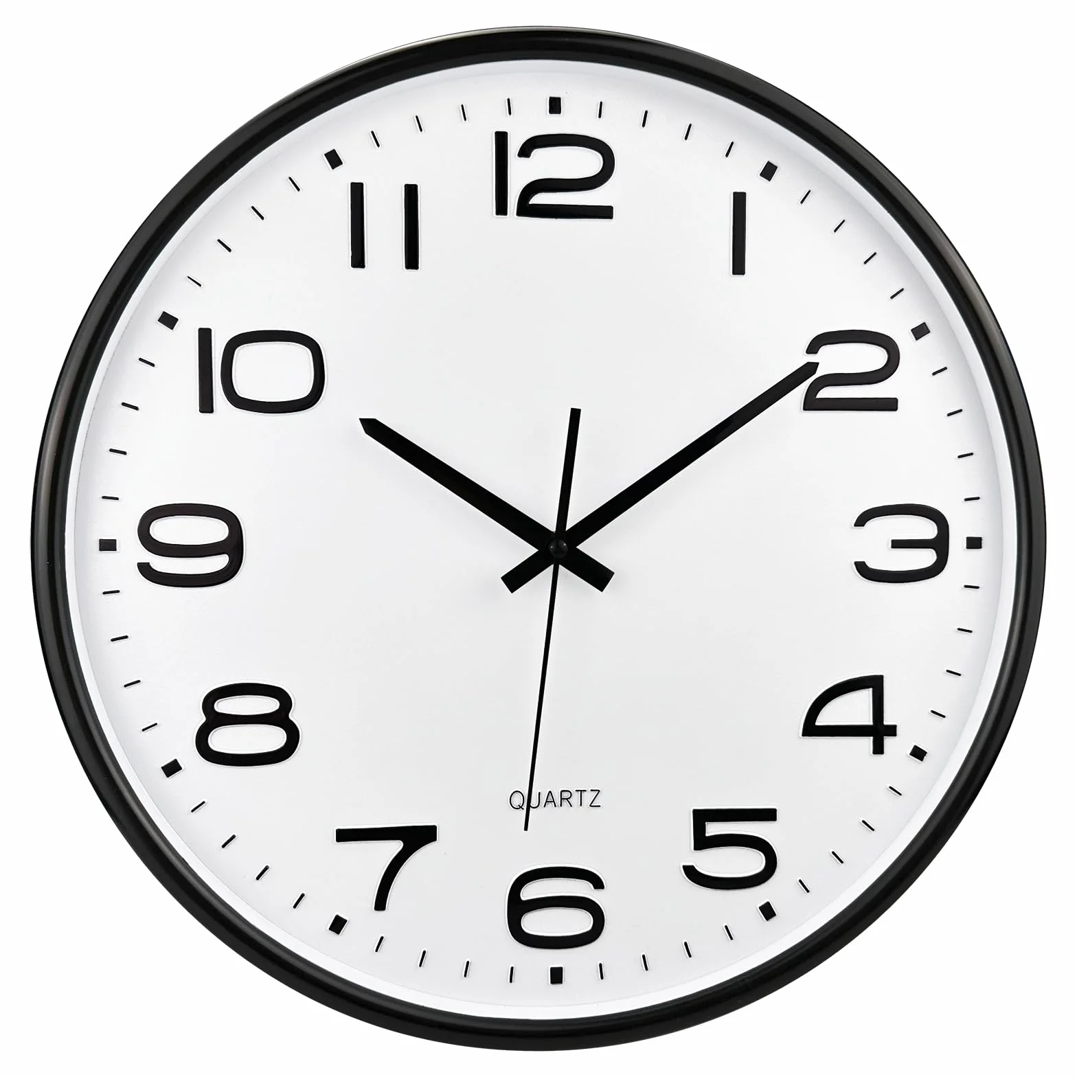 Plumeet Horloge Murale 40.6cm Silencieuse Quartz Moderne Noire
