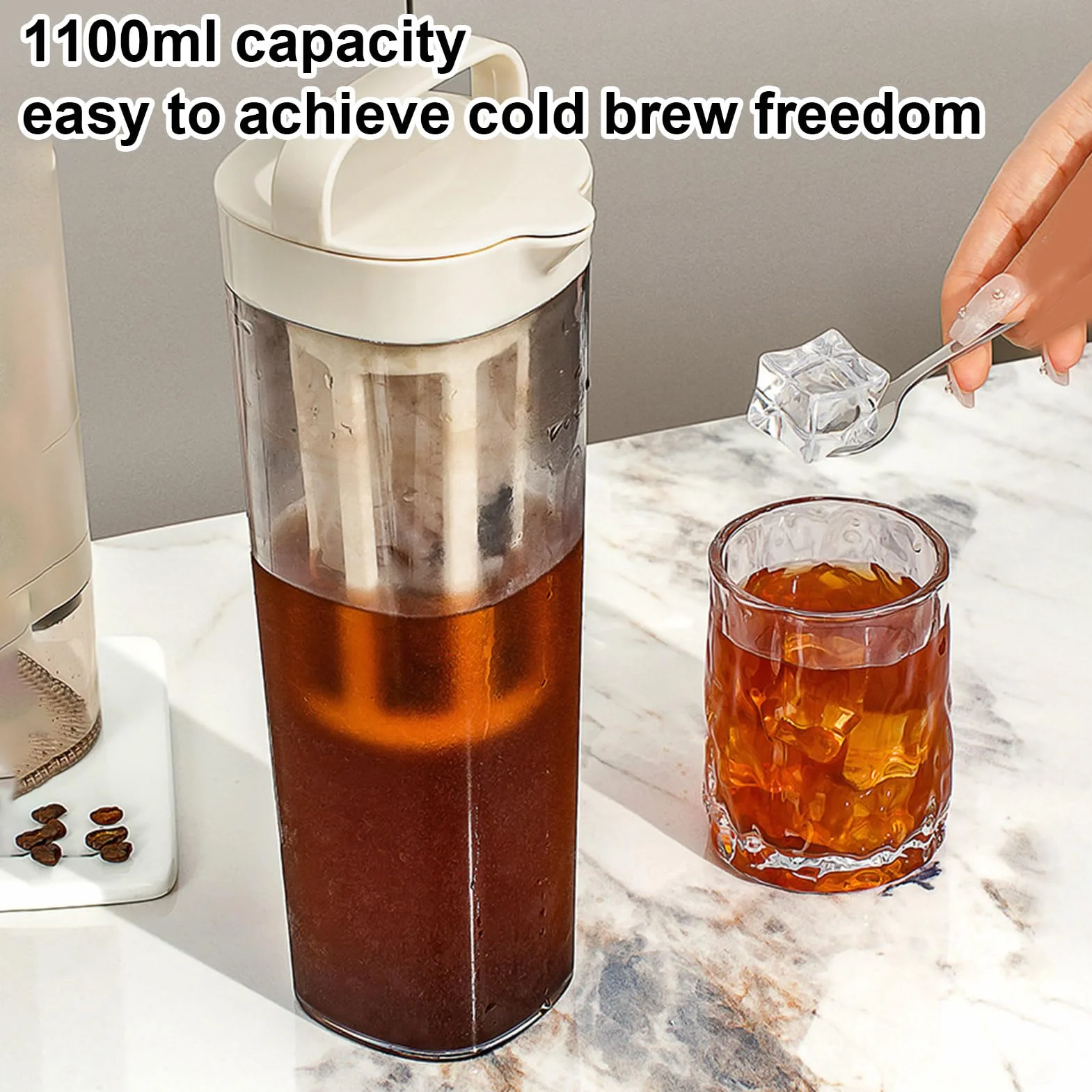 Générique Cold Brew Coffee Maker Acier Inoxydable Filtre 350 Mailles Thé Glacé