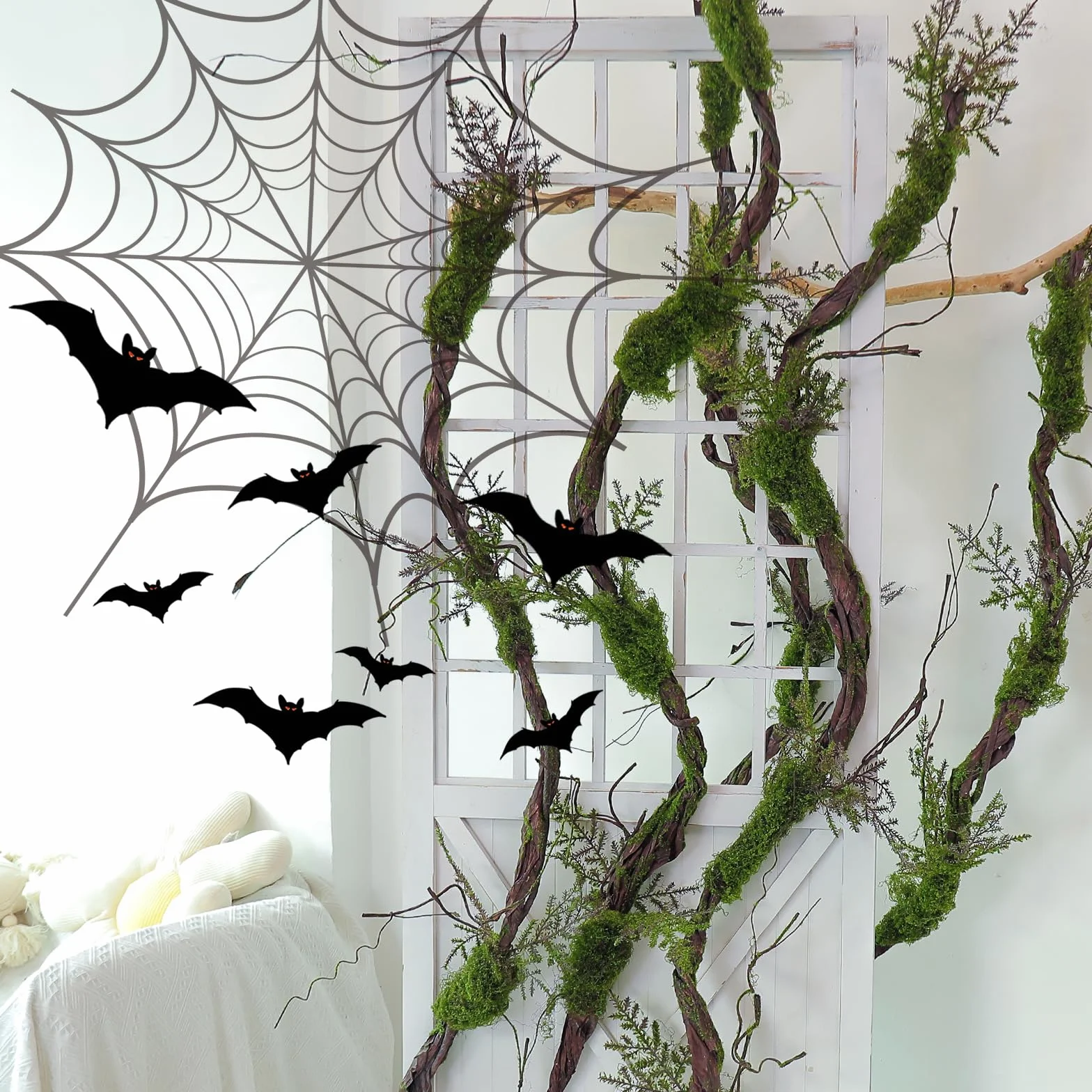 Grande Guirlande Artificielle Flexible en Mousse Branches Vignes 2 m Décoration Murale Halloween Arche Mariage