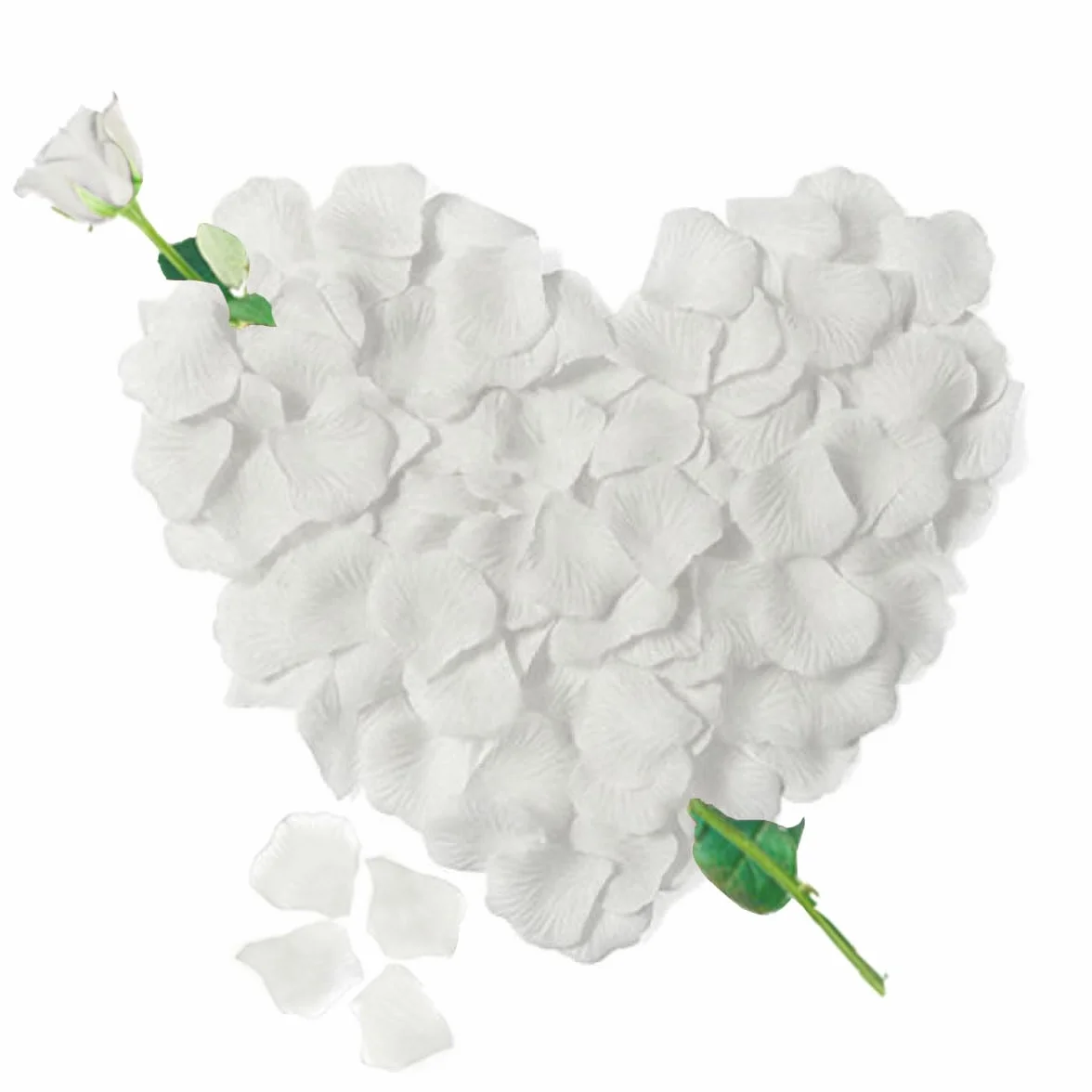 Jonami 1200 Pétales de Rose Artificielle Blanc en Soie Décoration Saint Valentin Mariage