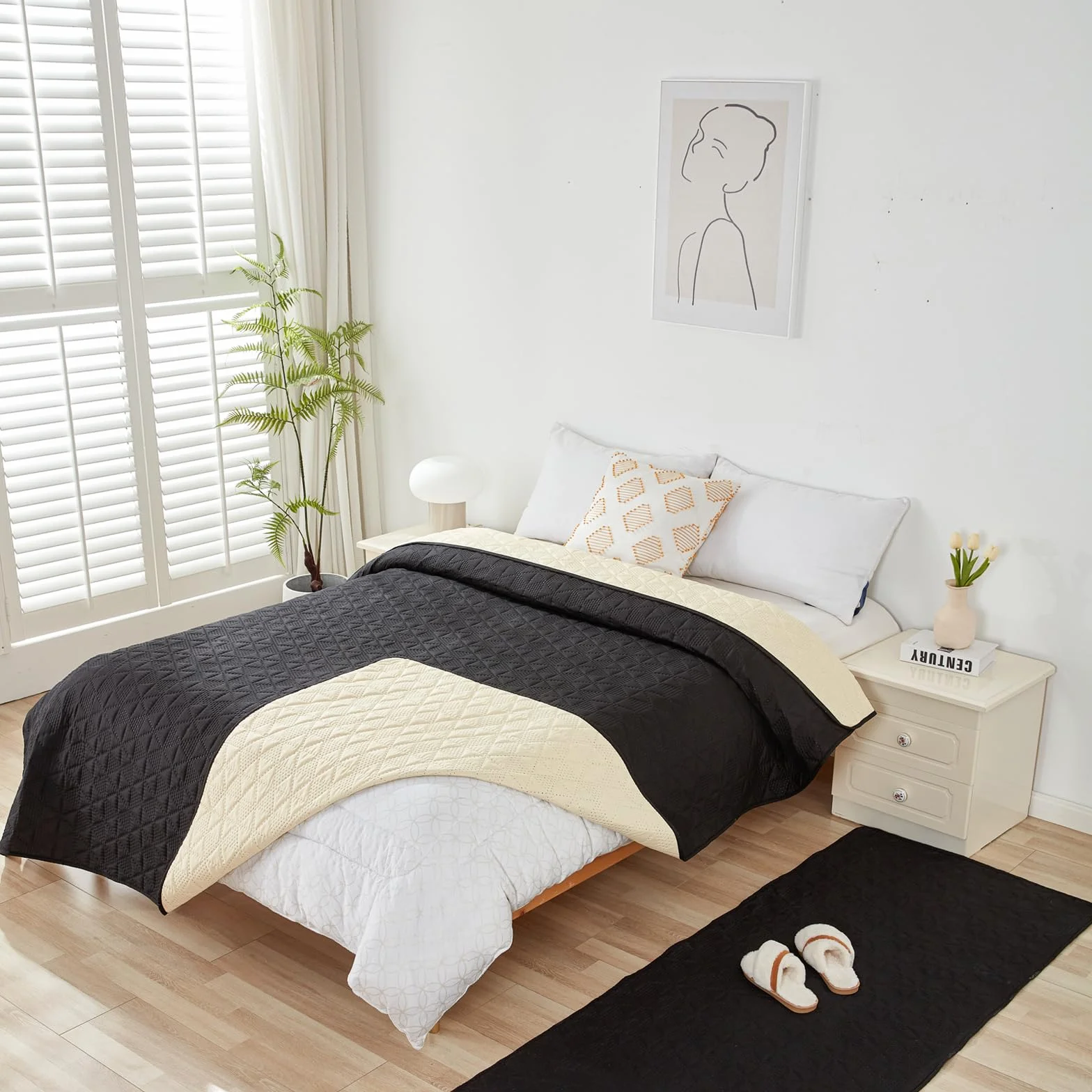 Taiyang Housse de canapé imperméable 173-208cm Noir 1 Pack