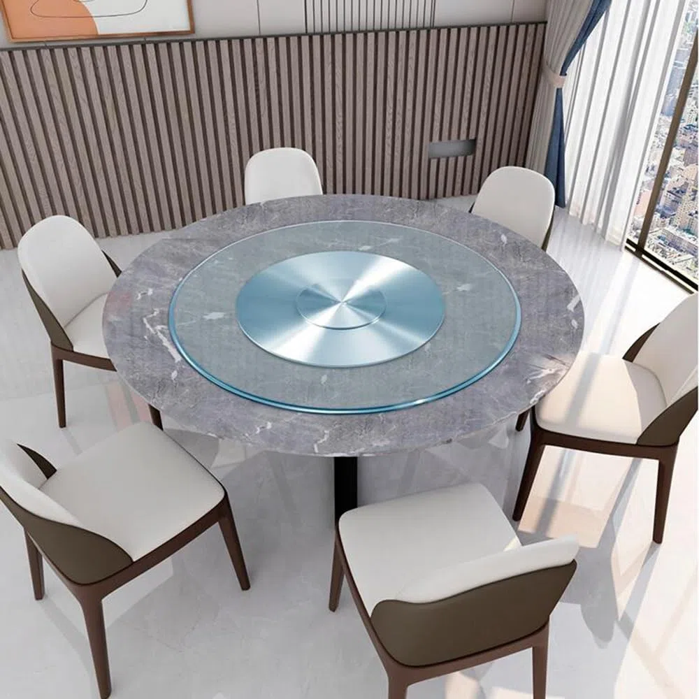 Plateau Tournant en Verre Épais De 30" Et 40" pour Table À Manger, Plateau De Service Rond Et Lisse en Verre Trempé (90 Cm/36 Pouces)