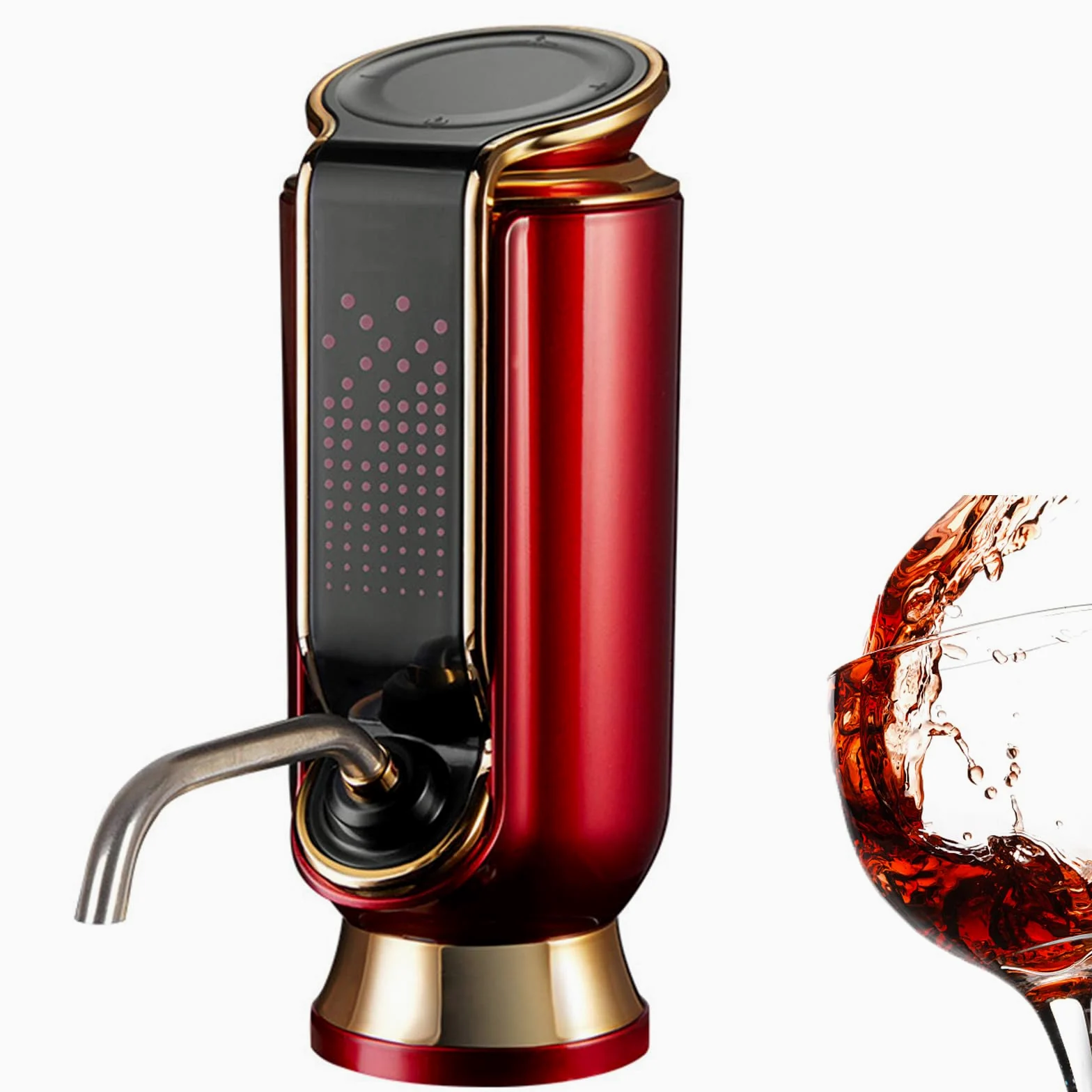 Aérateur et distributeur de vin électrique, bec verseur automatique avec écran LCD tactile, carafe à vin instantanée portable
