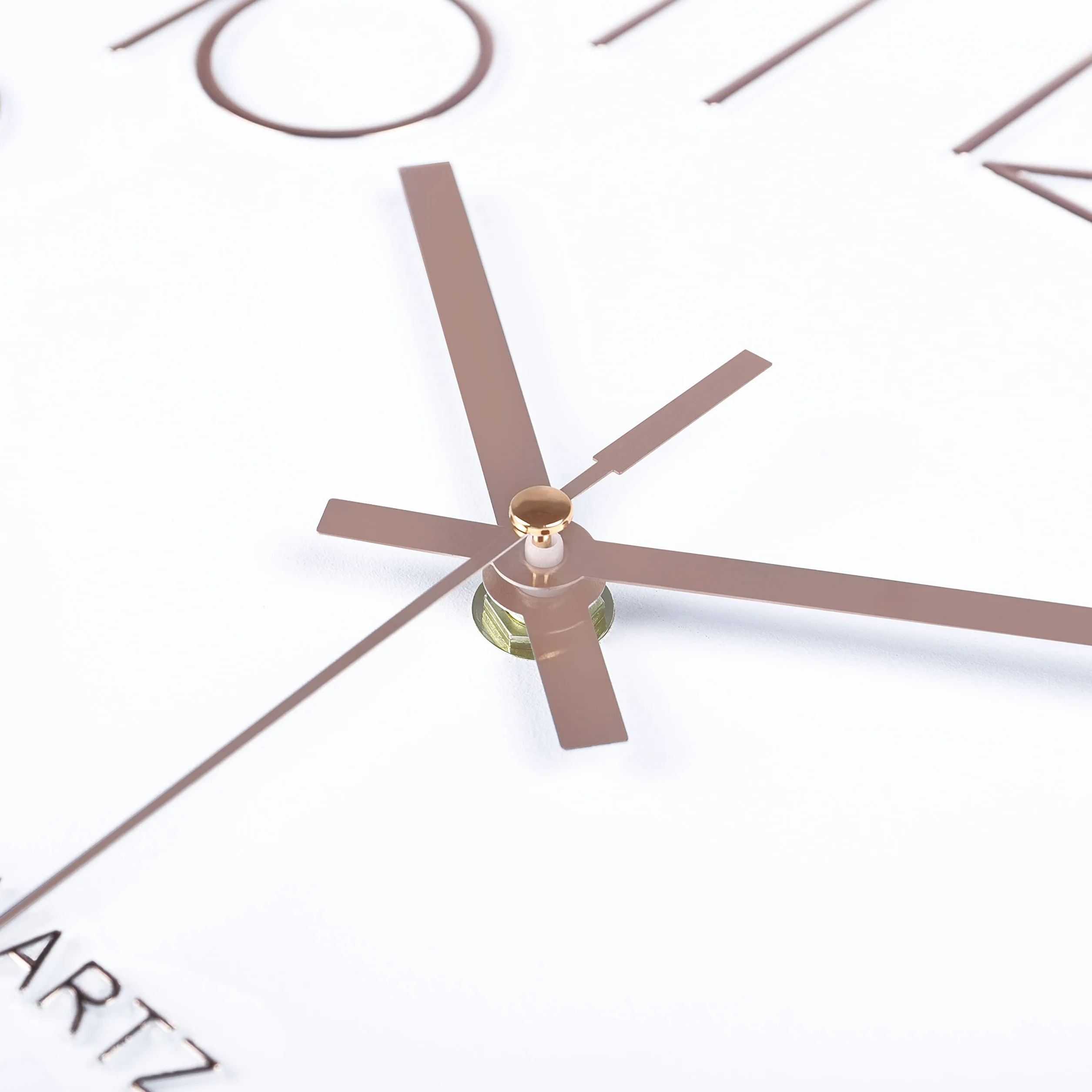Lafocuse Horloge Murale 30cm Blanc Moderne Silencieuse Chiffres 3D Or Rose