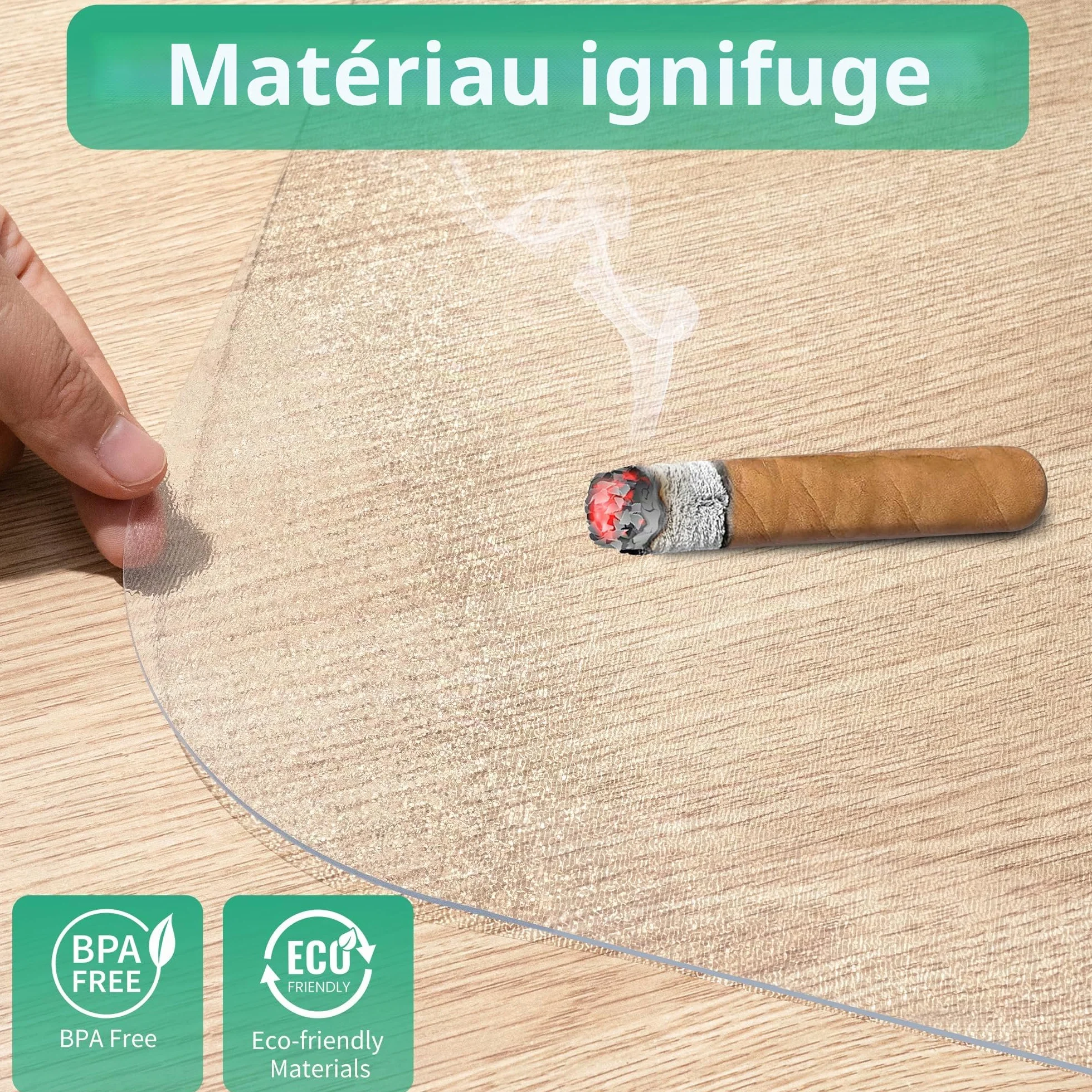 NATRKE Tapis de Sol Transparent PVC 92x122cm Protection Plancher Bureau