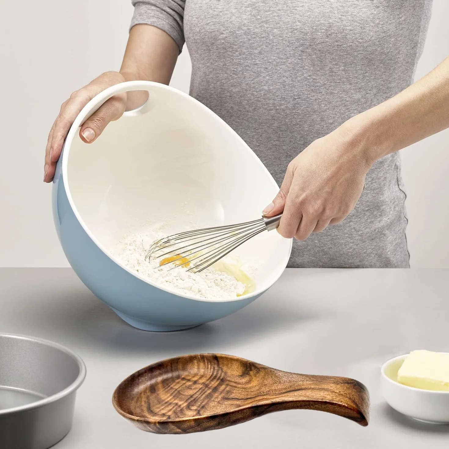 Repose-cuillère en Bois Noyer, Porte-cuillère Cuisine, pour Louches, Pinces, Spatule