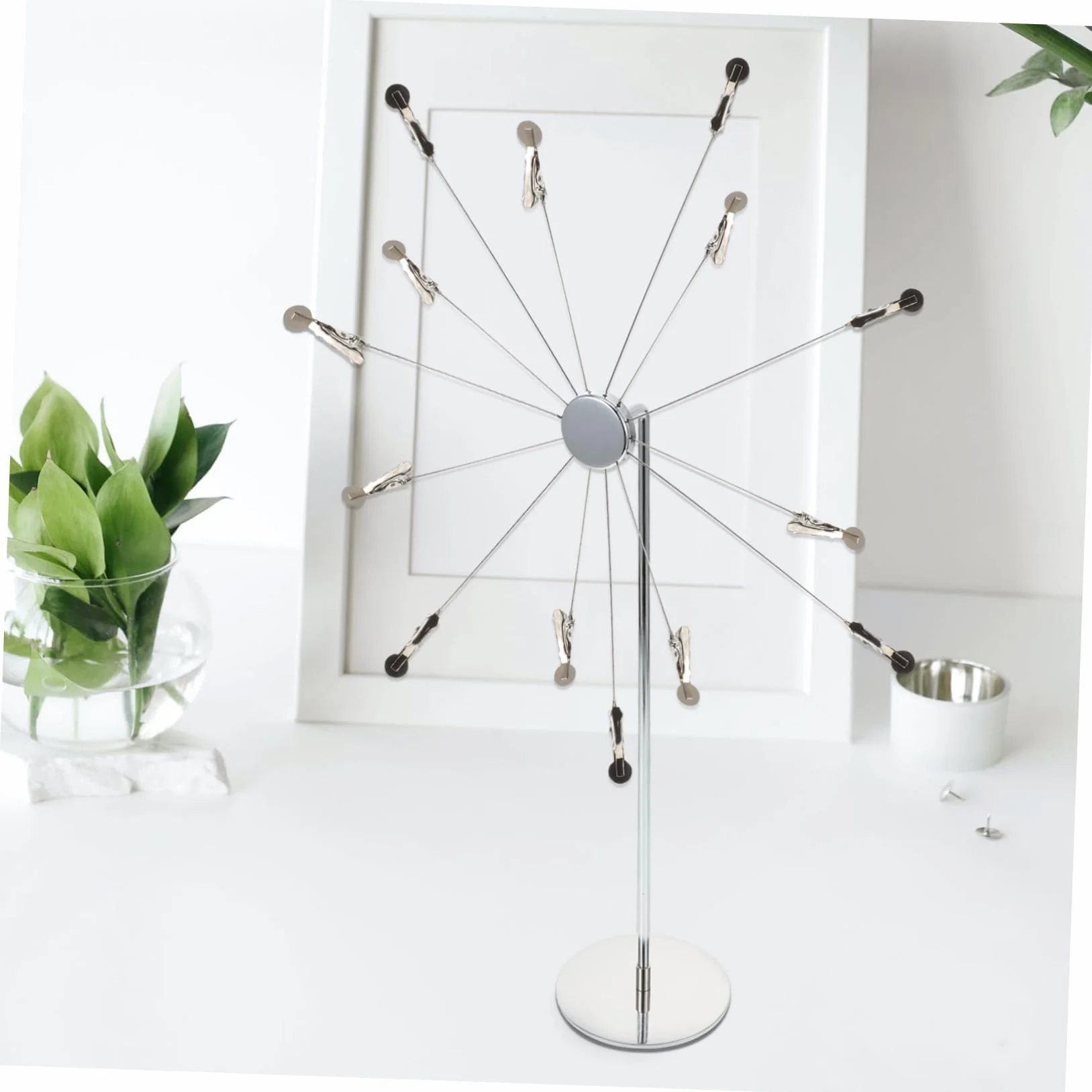 Sky Wheel Support photo créatif avec clips durable décoration bureau Argenté