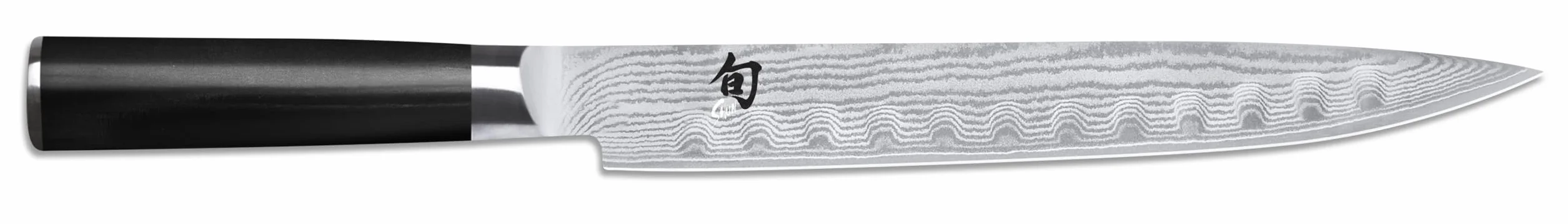 KAI Shun Classic Couteau à Jambon Japonais 23 cm Lame Granton Damas 32 Couches Noyau VG MAX 61 HRC Bois Pakka Forgé