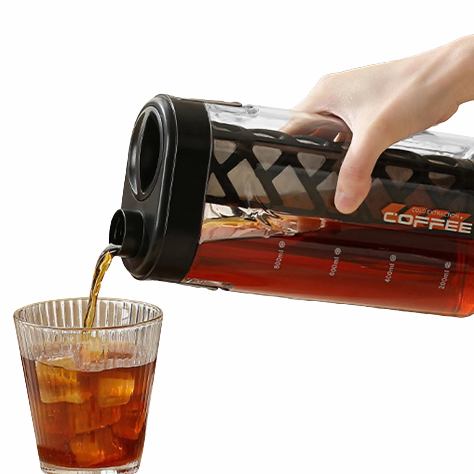 Bouteille de thé portable Cold Brew Coffee Maker Mattista de café froid anti-fuite filtre fin en maille 350 ml