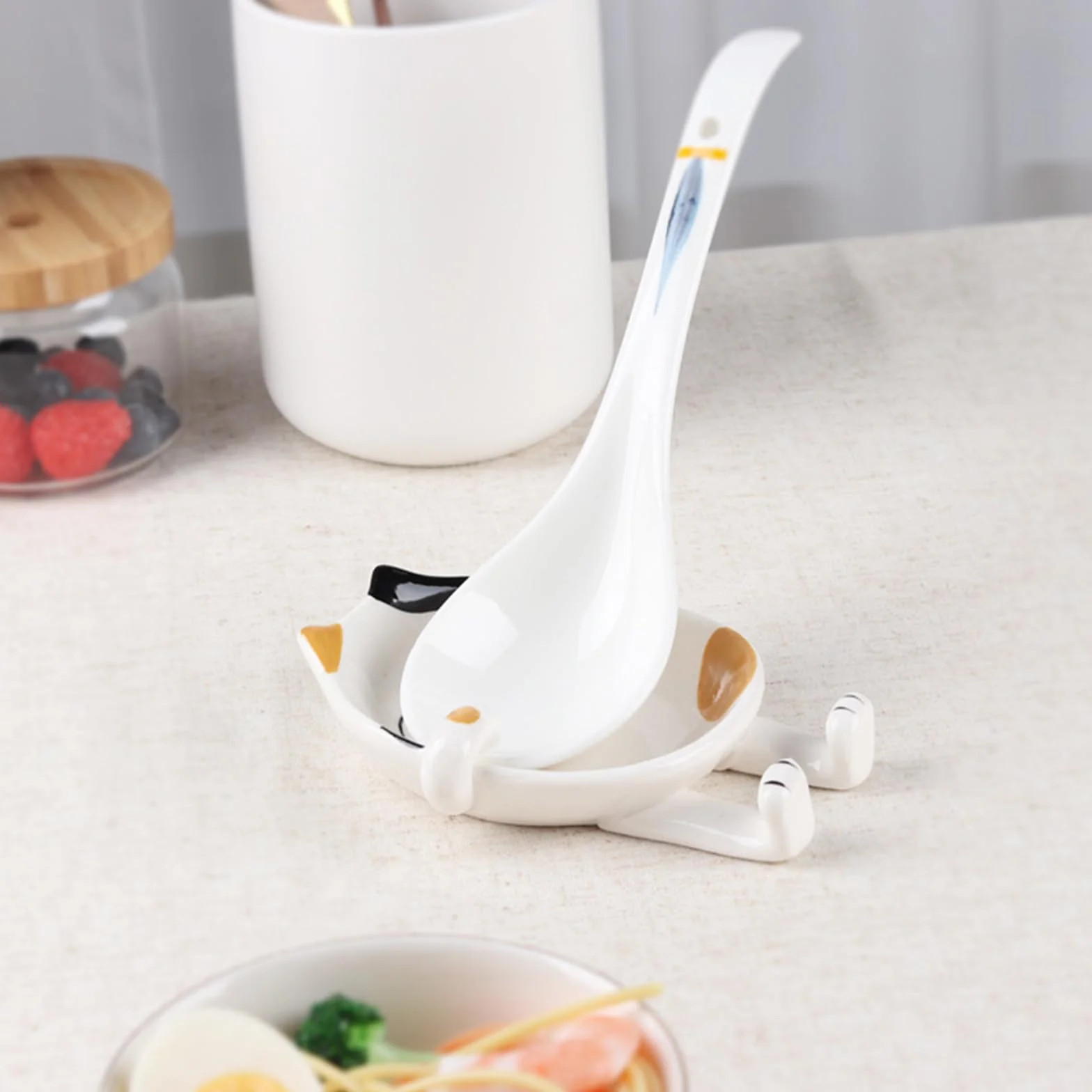 Céramique Porte-Cuillère pour Cuisinière, Couverts et Ustensiles