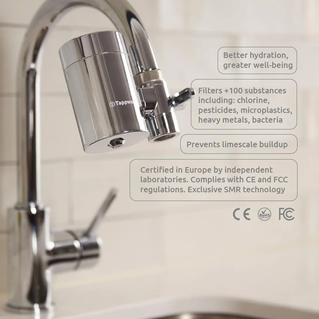 Tappwater EcoPro SMR Filtre eau robinet 6 étapes Purificateur eau technologie exclusive Pack annuel