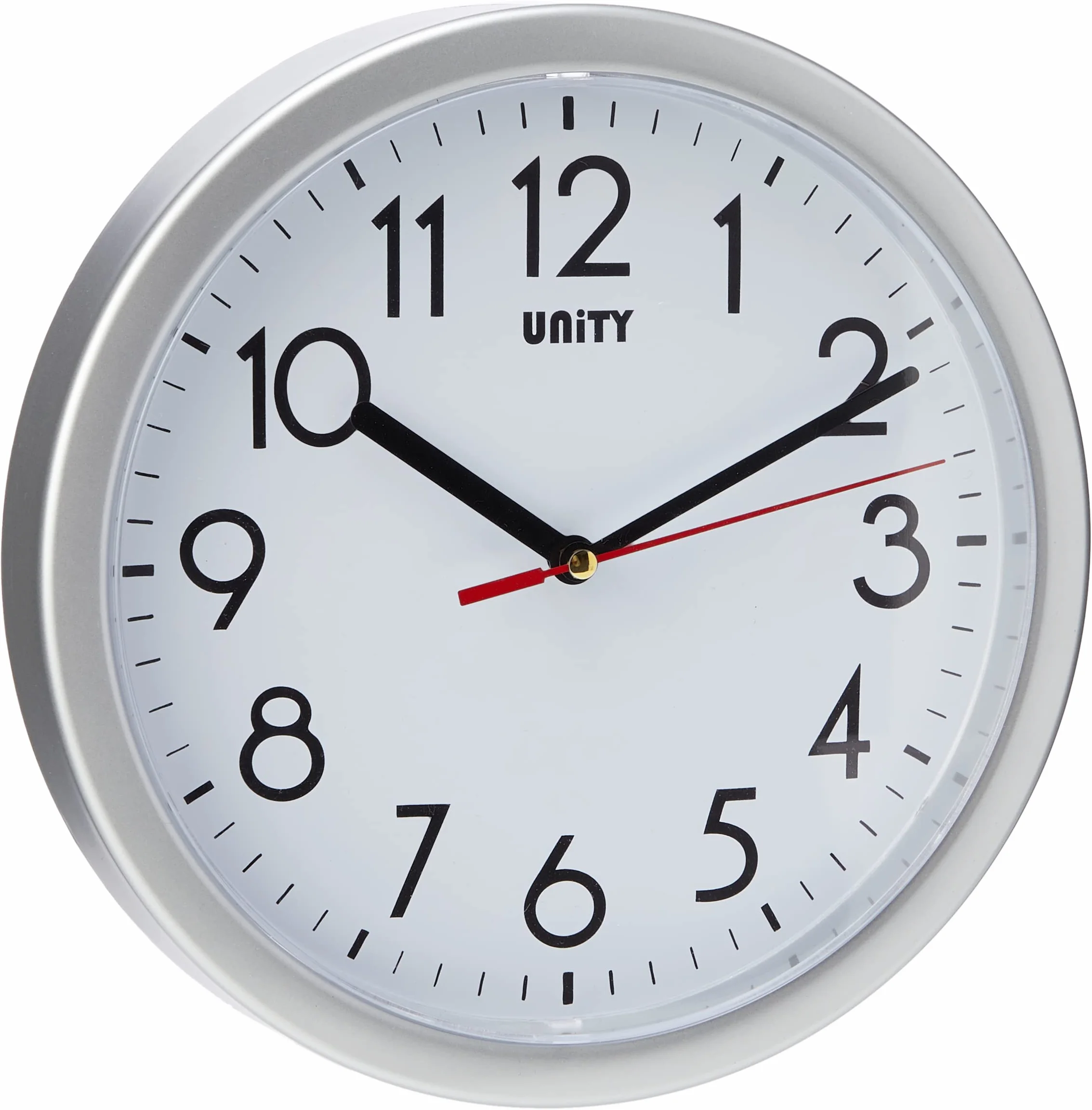 Horloge Murale Unity Hastings Balayage Silencieux Argent 22 cm