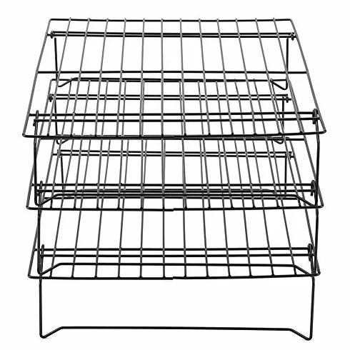 Grilles de Refroidissement 3 Étages, Plateaux Empilables Acier au Carbone 34 x 24,5 x 19,5 cm