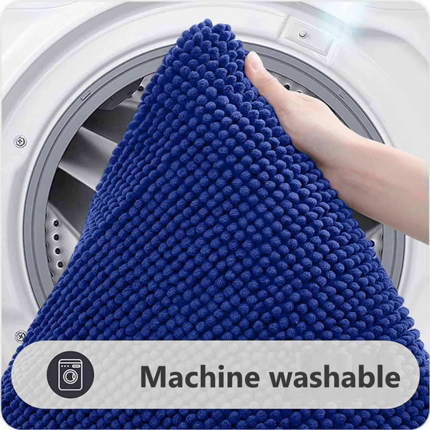 Tapis de Bain Antidérapant en Chenille 40 x 60 cm, Lavable en Machine, Absorbant l'Eau
