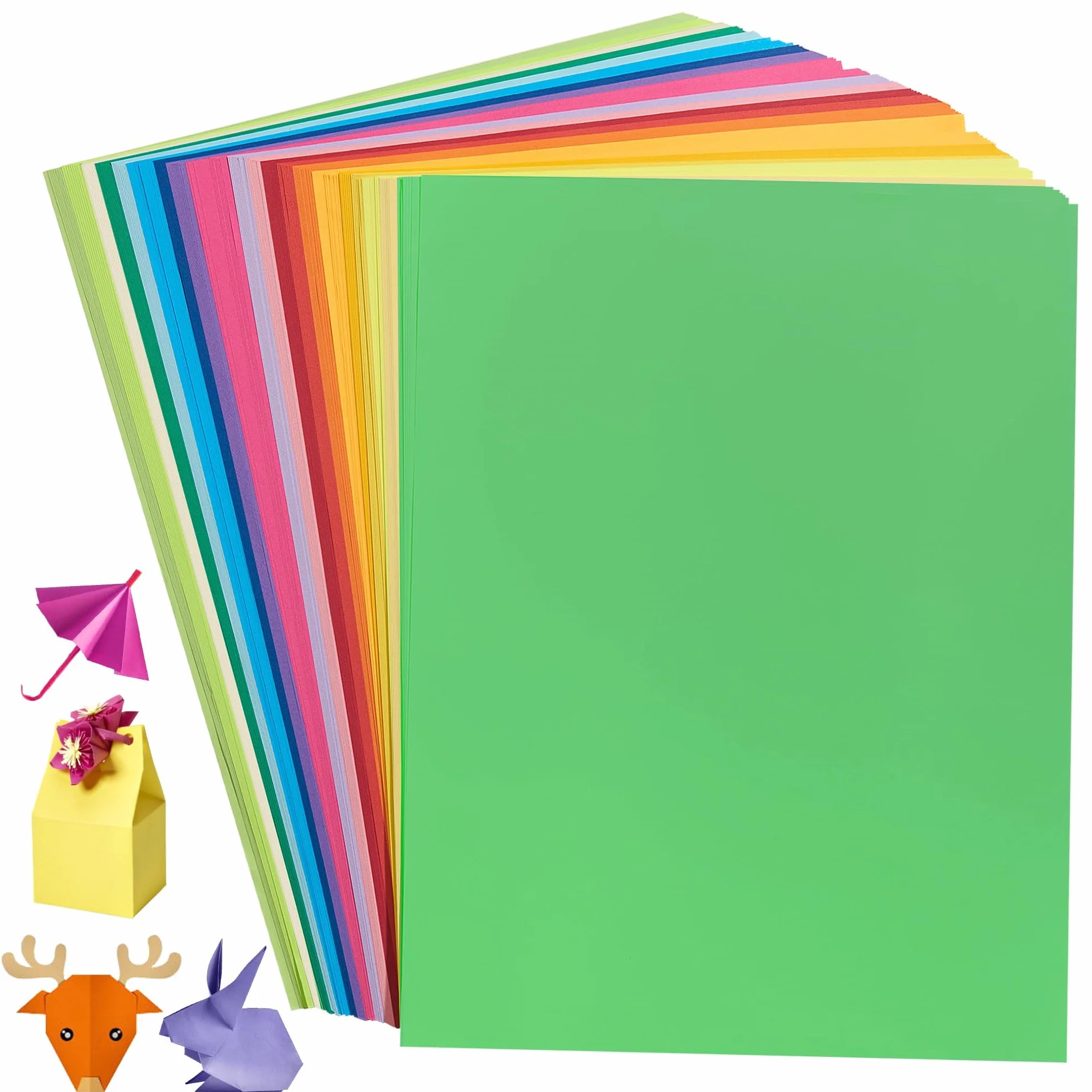 Papier Origami A4 20 Couleurs Vives 70g/m² Double Face Pliable 200 Feuilles