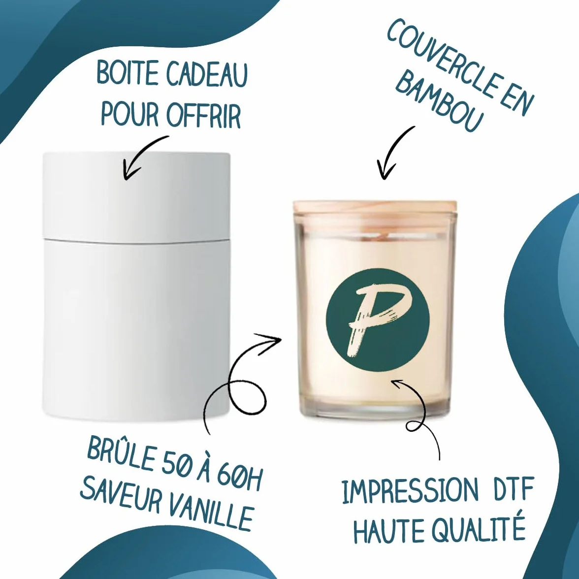 Bougie Cheffe Personnalisée Parfumée | Coffret Cadeau Retraite Secret Santa