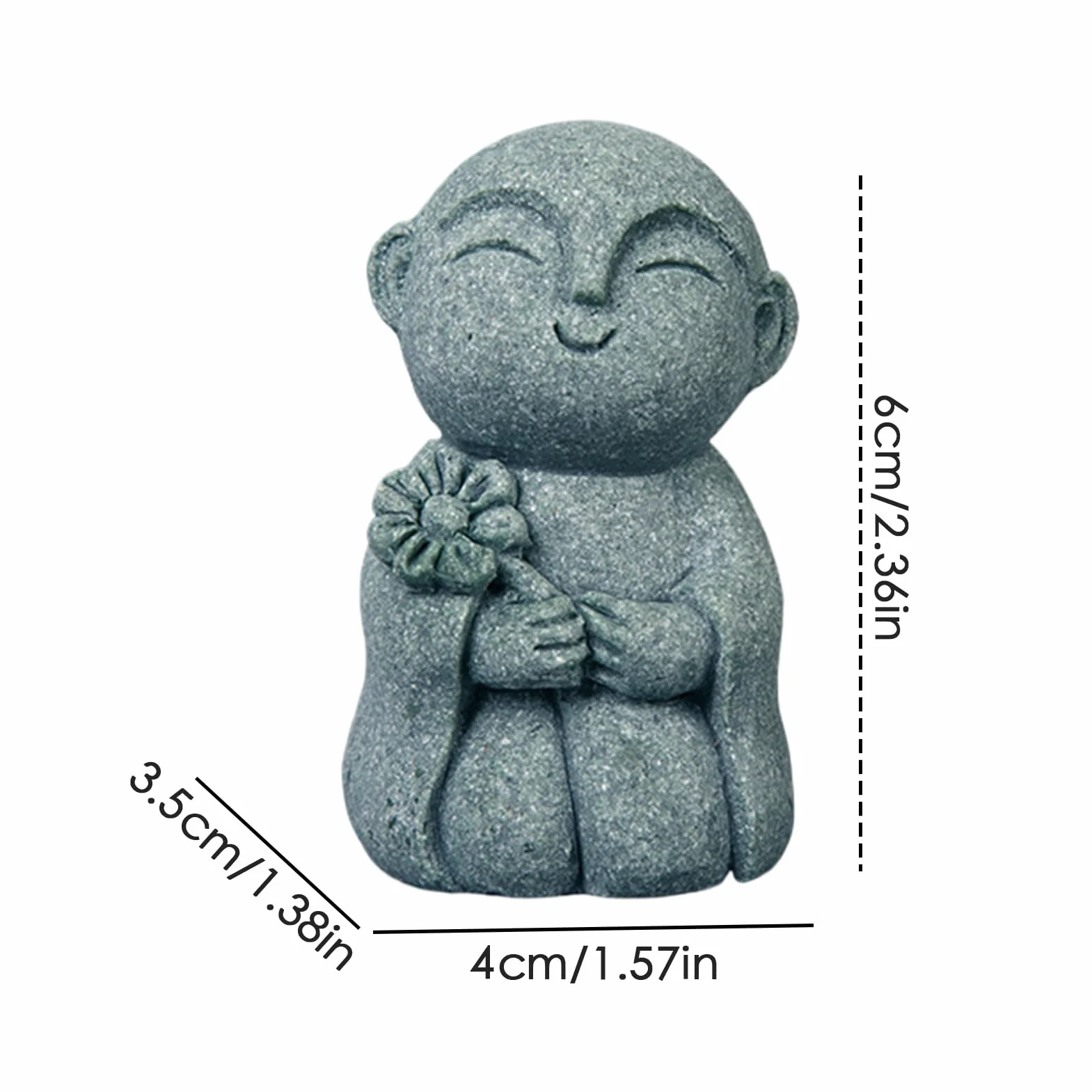 Figurines de Bouddha en Pierre pour Jardin, Sculpture Bouddhiste Spirituelle
