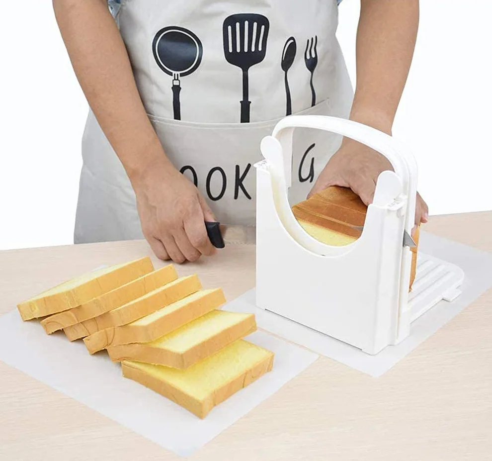 Trancheuse à Pain Réglable Manuelle, Machine à Trancher Gâteau et Pain Cutter