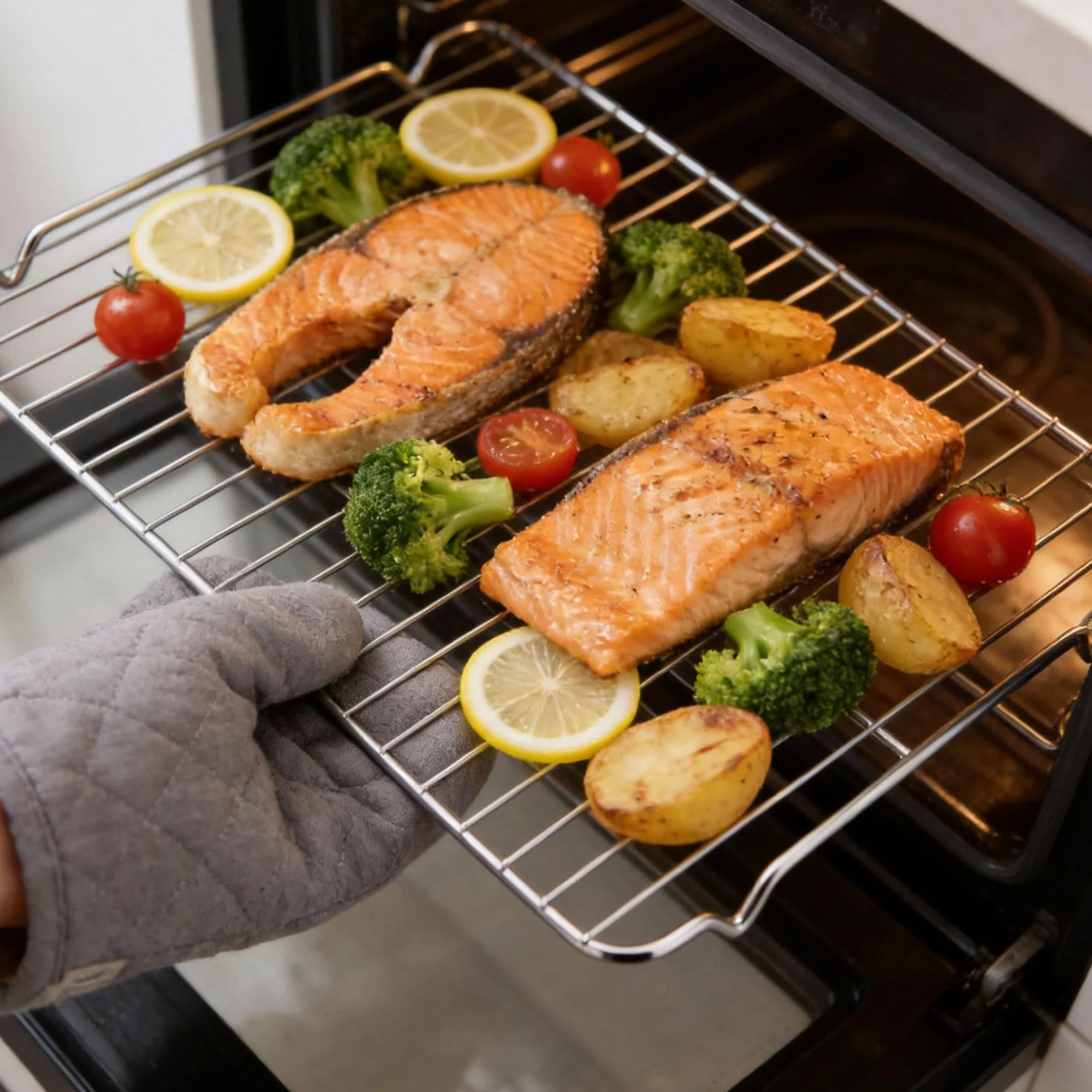 Grille de Refroidissement 30 x 20 cm Acier Inoxydable pour Pâtisserie et Cuisson avec Pinceau
