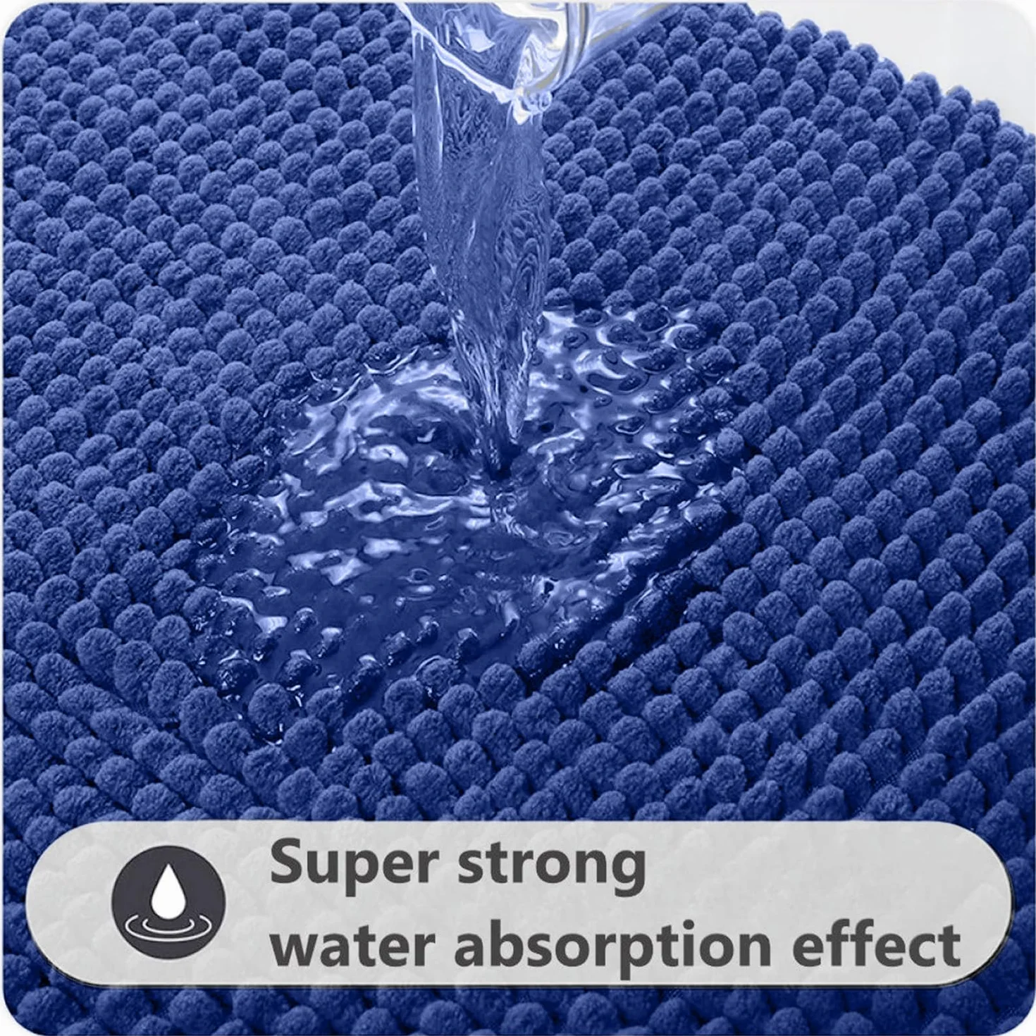 Tapis de Bain Antidérapant en Chenille 40 x 60 cm, Lavable en Machine, Absorbant l'Eau