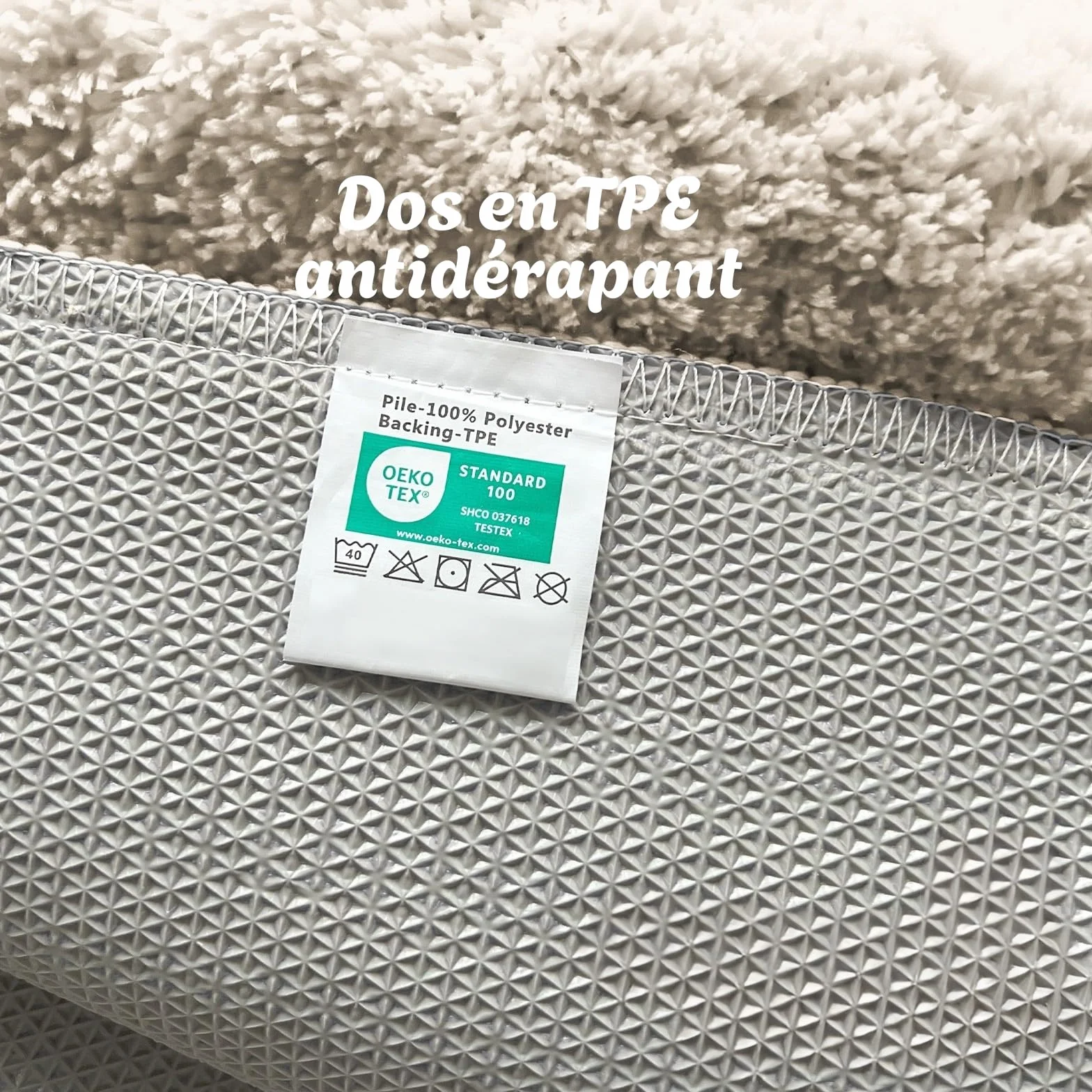 KARAT Tapis de Bain Doux Antidérapant Séchage Rapide Lavable 40°C Oeko-TEX 80x150 cm Maris Crème